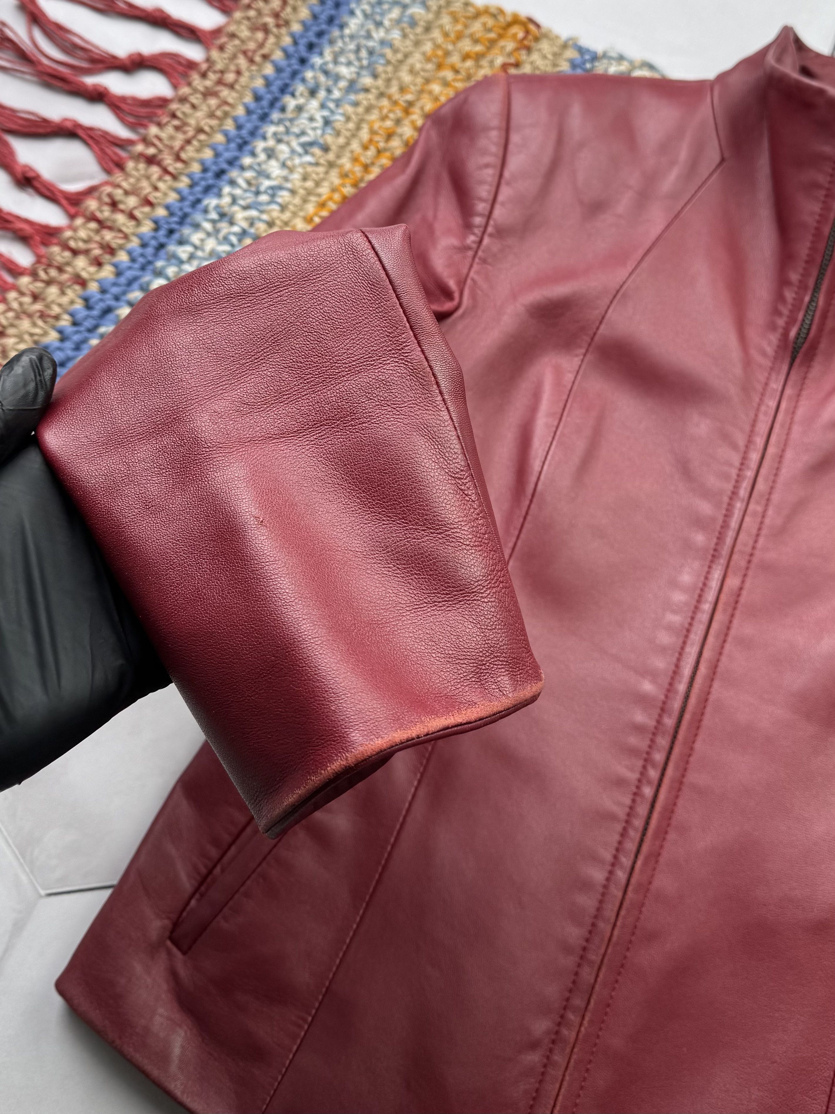 Vintage Vintage Cropped Leather Jacket Size S / US 4 / IT 40 - 4 Thumbnail