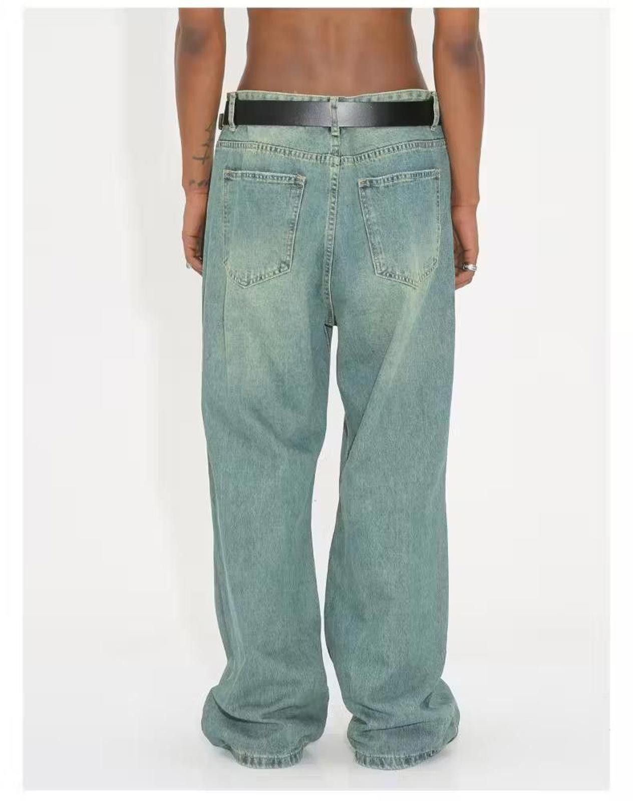 Vintage Green Baggy Denim Jeans Size US 32 / EU 48 - 2 Thumbnail