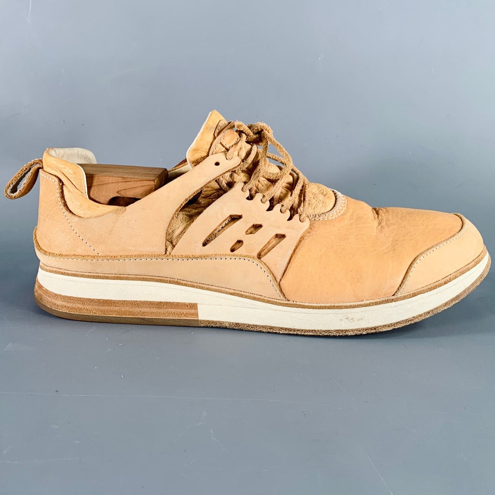 Hender Scheme Size 12 MIP-12 Beige Natural Leather Lace-Up Sneakers Size US 12 / EU 45 - 2 Thumbnail