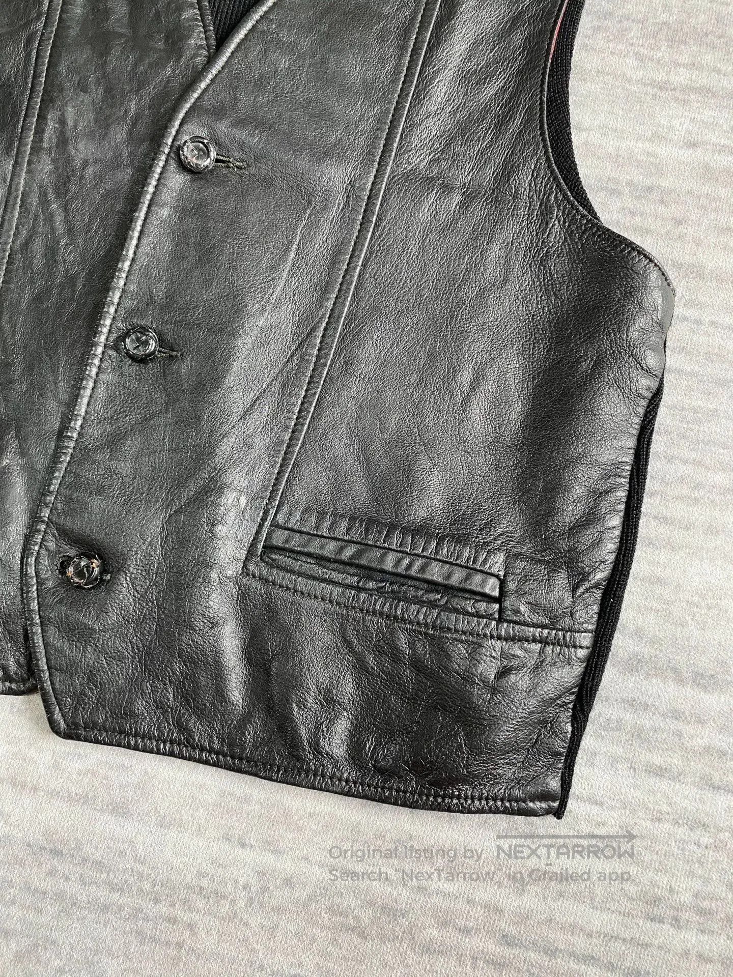 VINNY's vintage western sleeveless leather vest. Size US M / EU 48-50 / 2 - 6 Thumbnail