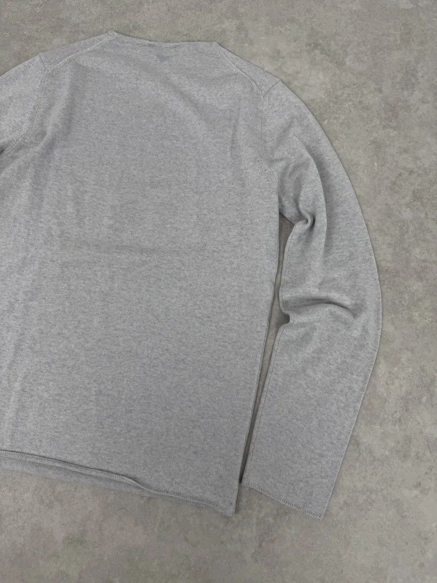 Emporio Armani 2010s Emporio Armani Grey Red Painted Line Sweater Size US M / EU 48-50 / 2 - 7 Thumbnail