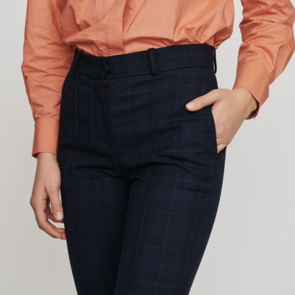 Maje MAJE Preppy Academia Crop Navy Blue Trousers Pants Size 34 Size 25" / US 0 / IT 36 - 3 Thumbnail