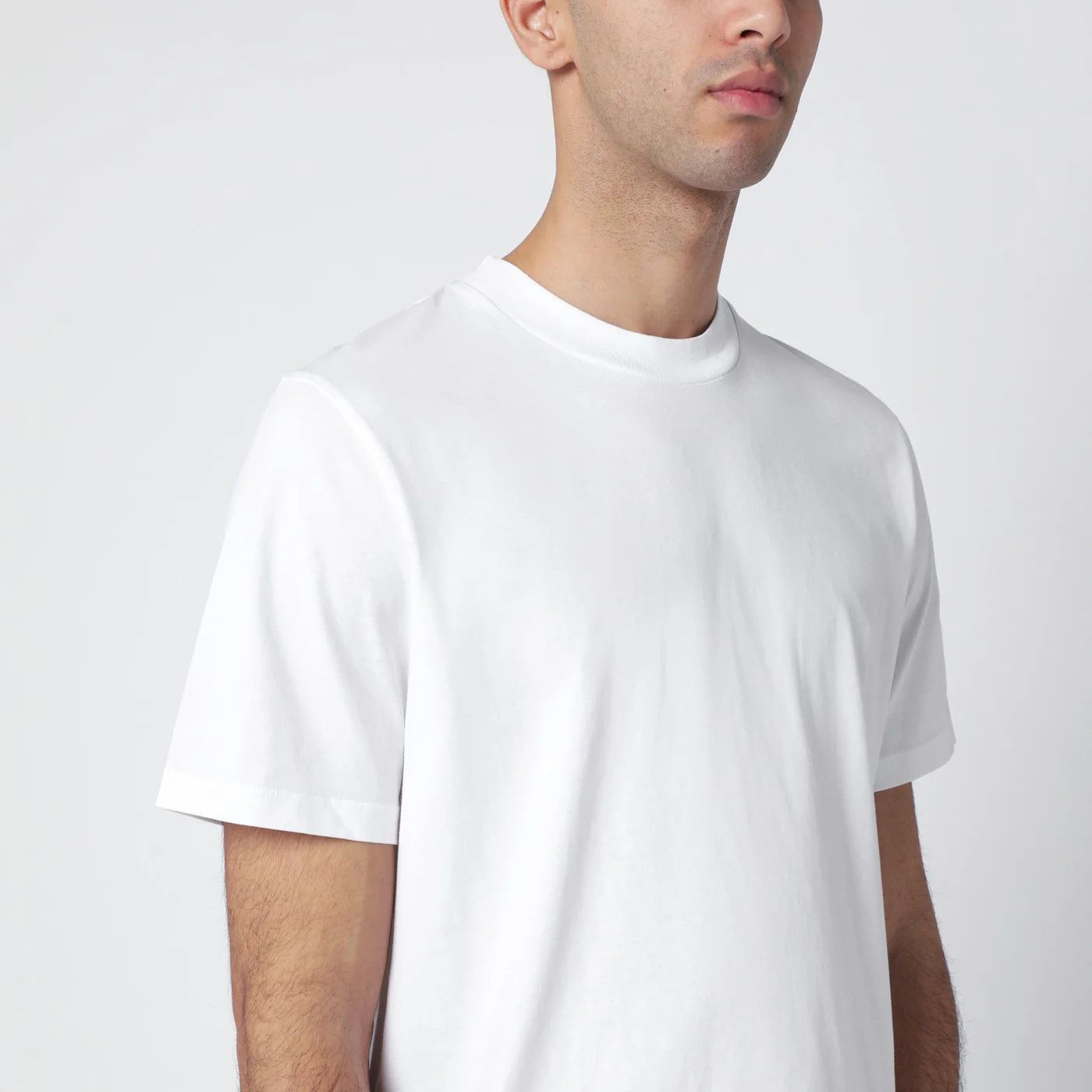 Jil Sander o1d2blof0526 Cotton Short Sleeve T-Shirt in White Size US S / EU 44-46 / 1 - 3 Thumbnail