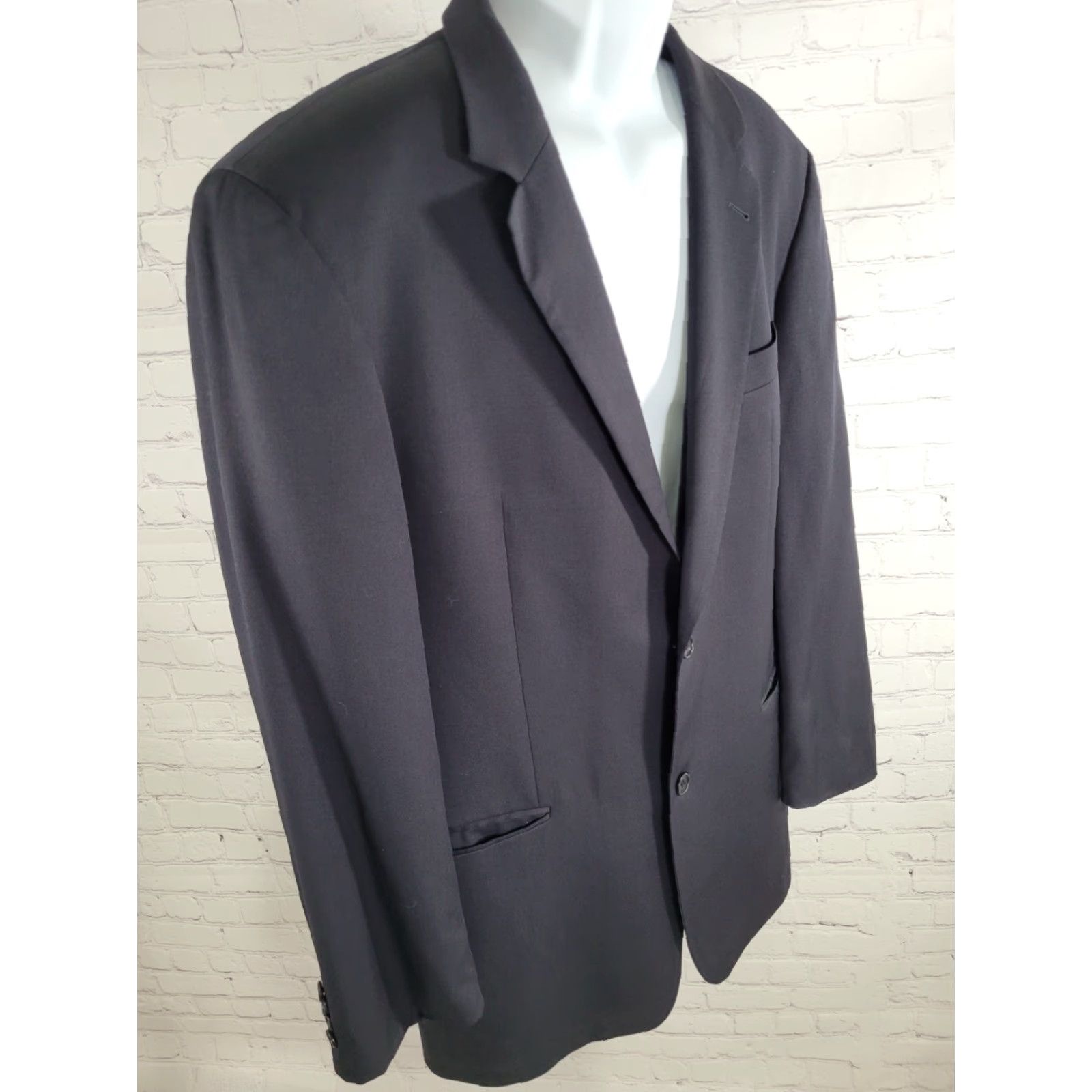 Hugo Boss HUGO BOSS Dark Blue Super 100 Galilei Sigma Blazer US 100% Virgin Wool 42L Size 42R - 3 Thumbnail
