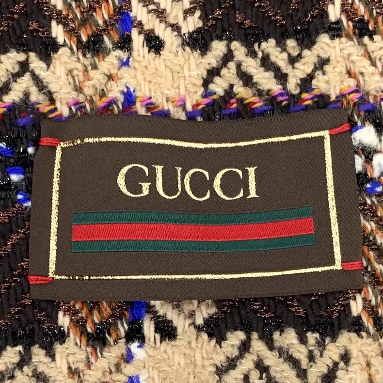 Gucci Gucci Dark brown plaid wool round neck single-breasted lon Size XS / US 0-2 / IT 36-38 - 5 Thumbnail