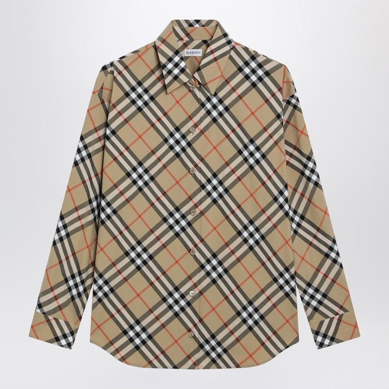 Burberry Burberry Beige Shirt With Check Pattern Size M / US 6-8 / IT 42-44 - 1 Thumbnail