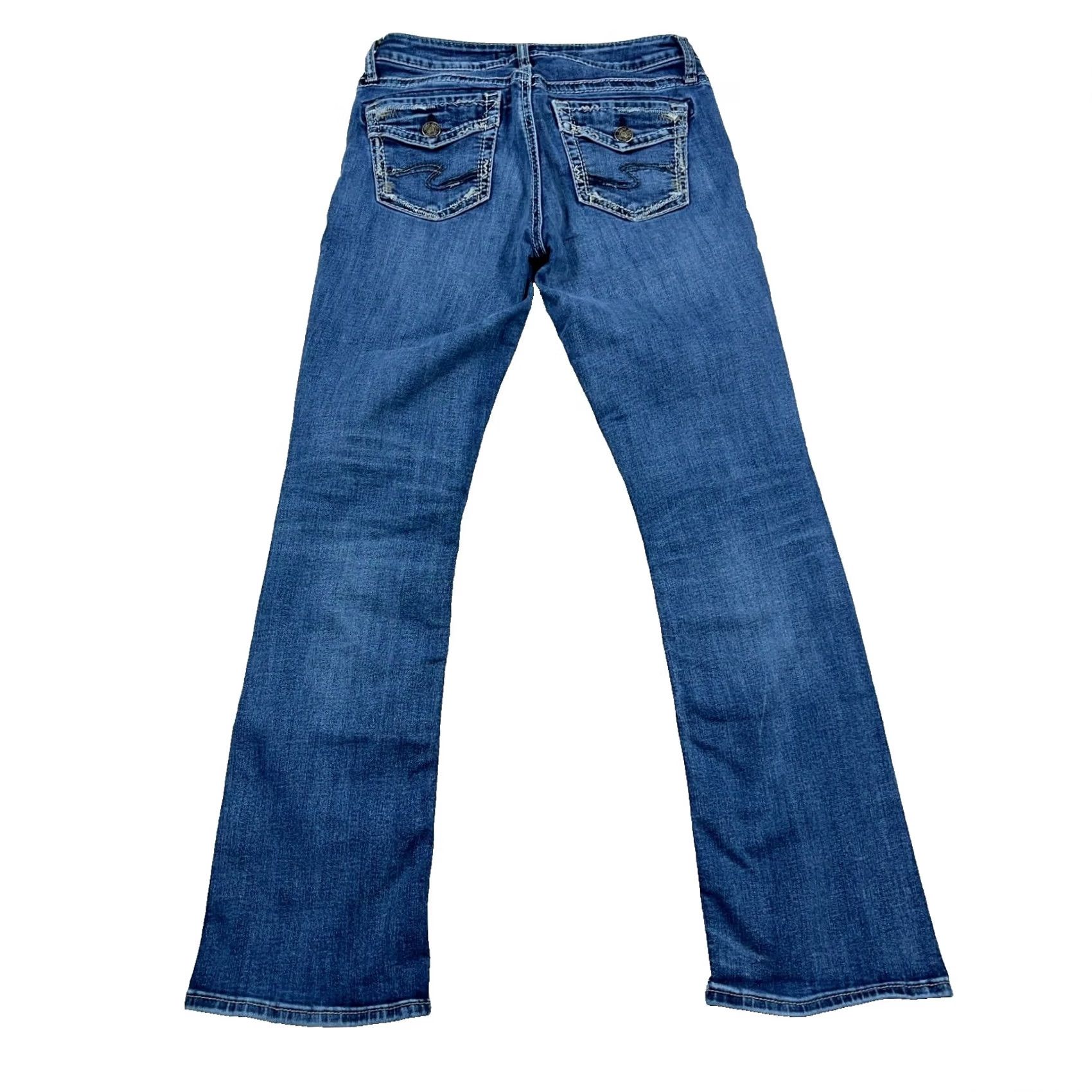 Silver Jeans Co. Silver Jeans Women 27x31 Suki Slim Fit Boot Cut Low Rise Med Wash Faded Flap Size 27" / US 4 / IT 40 - 2 Thumbnail
