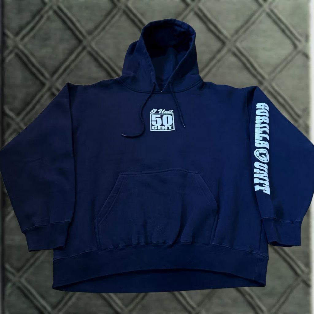 Vintage VINTAGE G-Unit Hoodie Mens XL Blue 50 Cent G Unit 90s Hip Hop Rap Full Zip Hooded Embroidery Regular Size XLI Size US XL / EU 56 / 4 - 1 Thumbnail