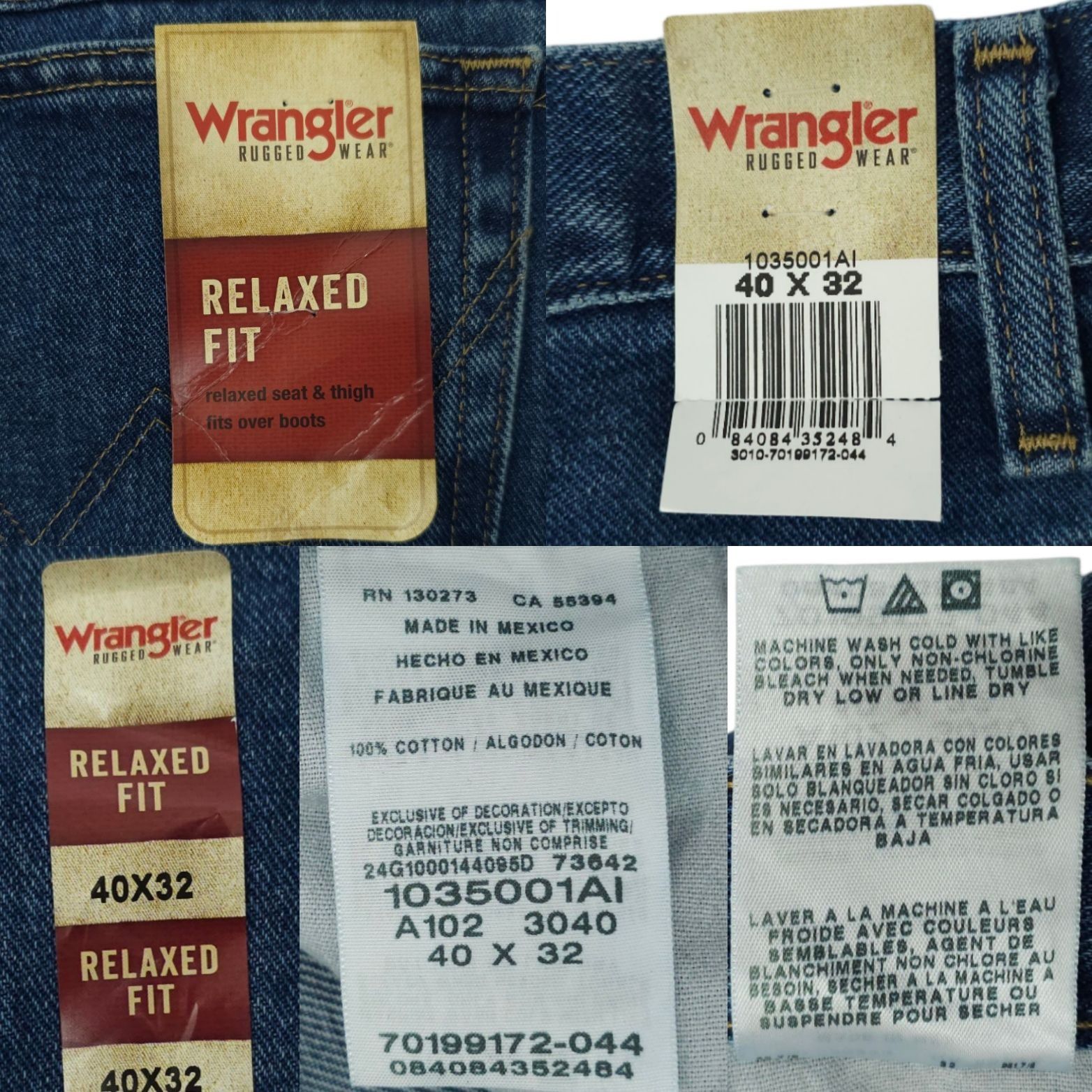 Wrangler Wrangler Relaxed Fit Rugged Wear Jeans Mens 40x32 NWT Size US 40 / EU 56 - 7 Thumbnail