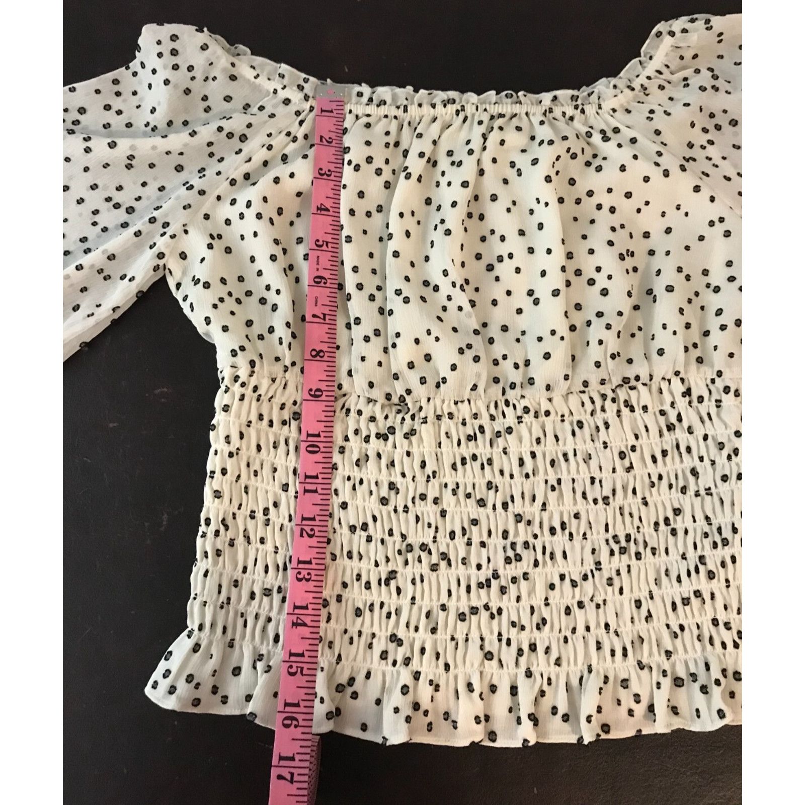 Anthropologie by Anthropologie Lucia Black/White Off-The-Shoulder Blouse Size S / US 4 / IT 40 - 7 Thumbnail
