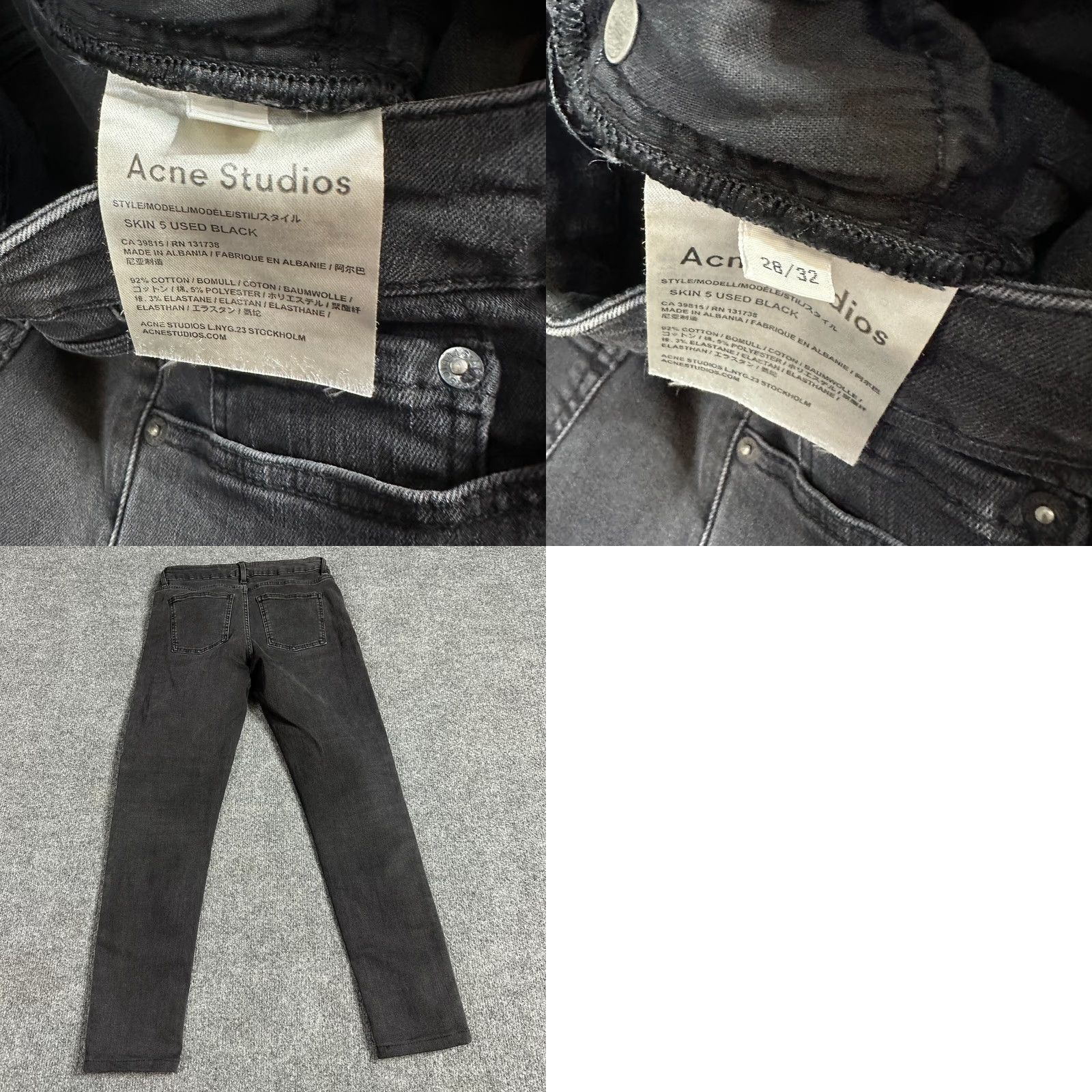 Vintage ACNE Jeans Women's 26 x 26 Black Ankle Zip Fly Denim Cotton Regular Jeans Women's 26" Inseam Ankle Zip Black Size 26" / US 2 / IT 38 - 8 Thumbnail
