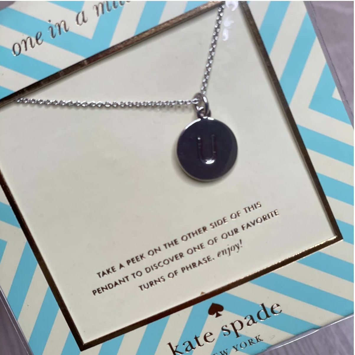Kate Spade Kate Spade 'One in a million' Initial U Pendent Necklace Size ONE SIZE - 3 Thumbnail