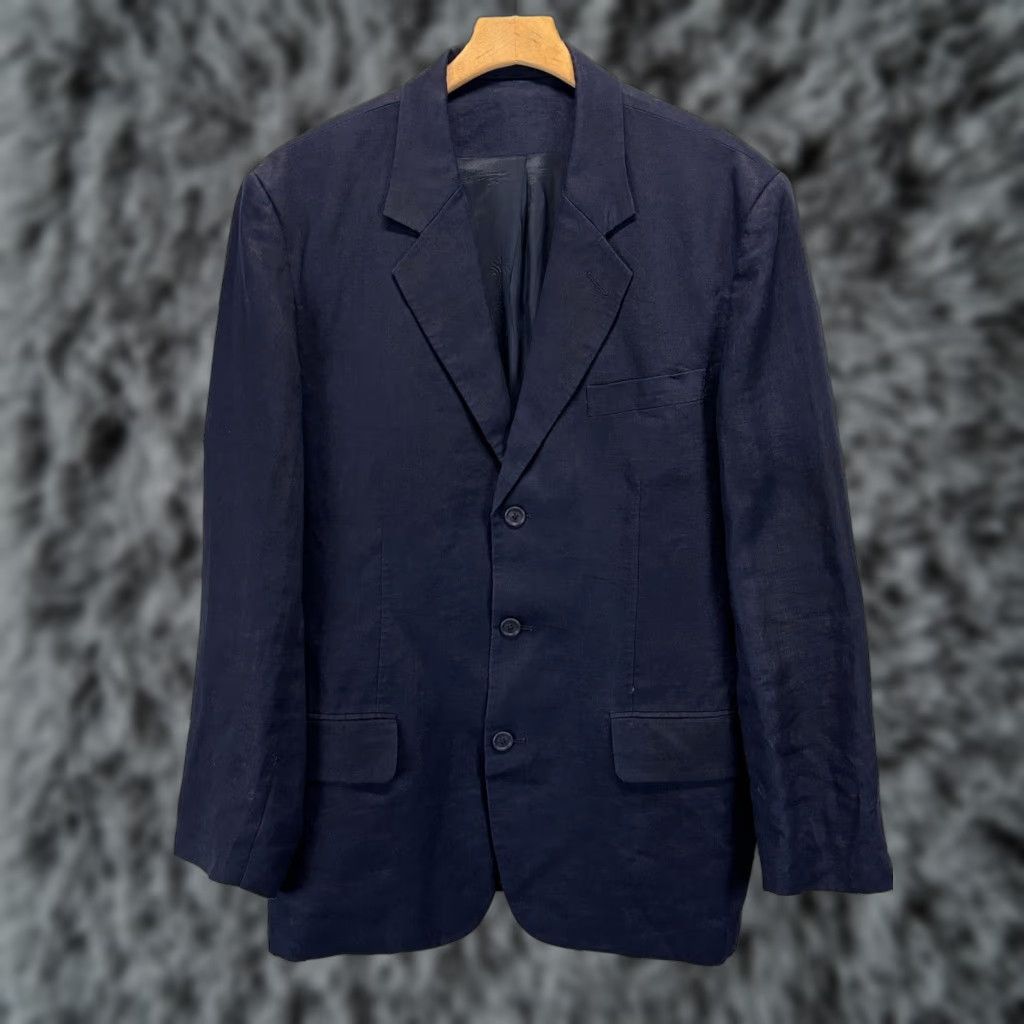 Nautica Martin Gordon Blazer Sport Coat Mens M Linen Navy 100% Linen Blazer Nautical Coastal Summer Yacht Preppy Wedding Shirt Jacket Accessories Size 40R - 1 Thumbnail