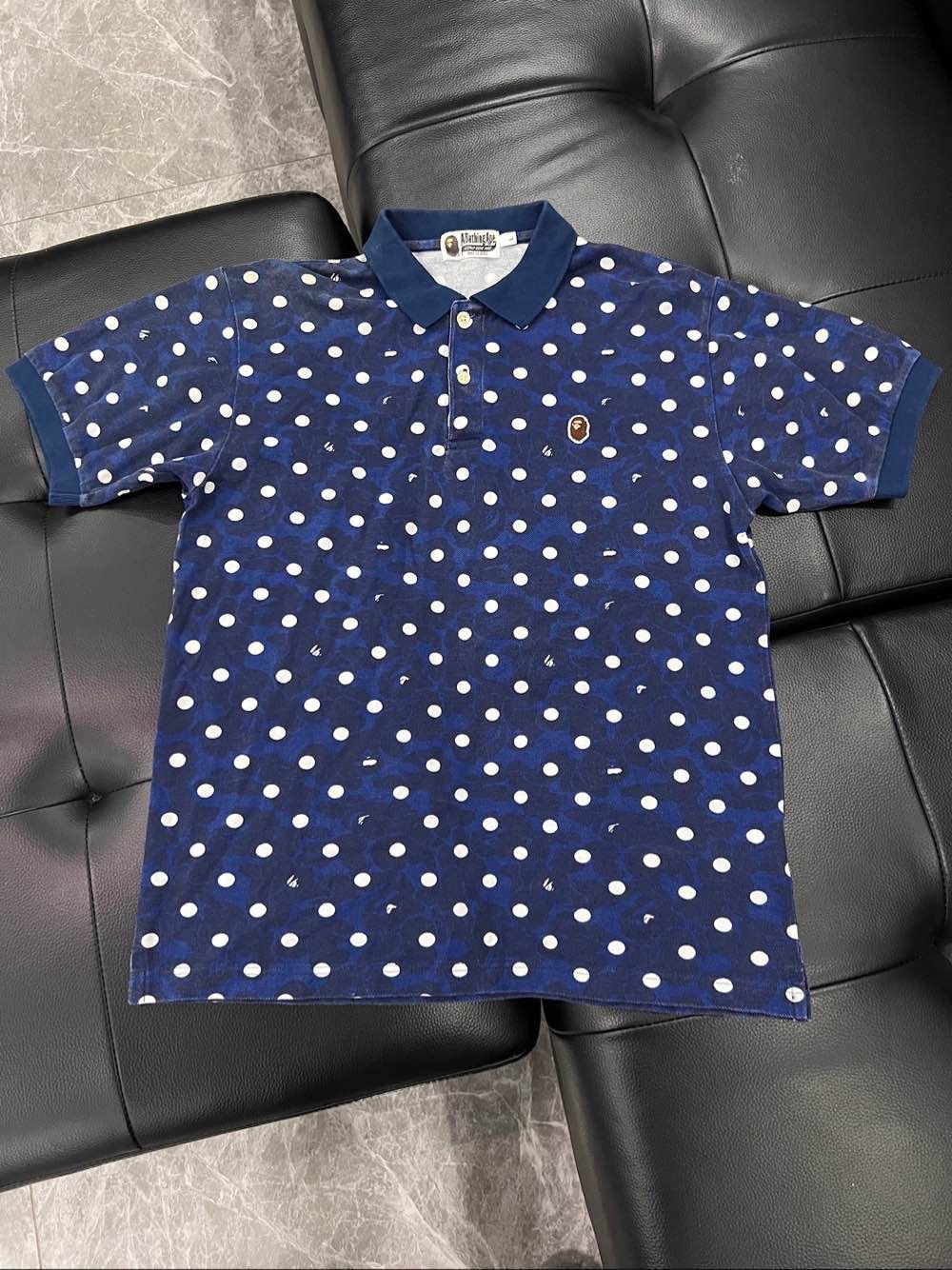 Bape A Bathing Ape Blue Camo Polka Dot Polo Size L Size L / US 10 / IT 46 - 1 Thumbnail