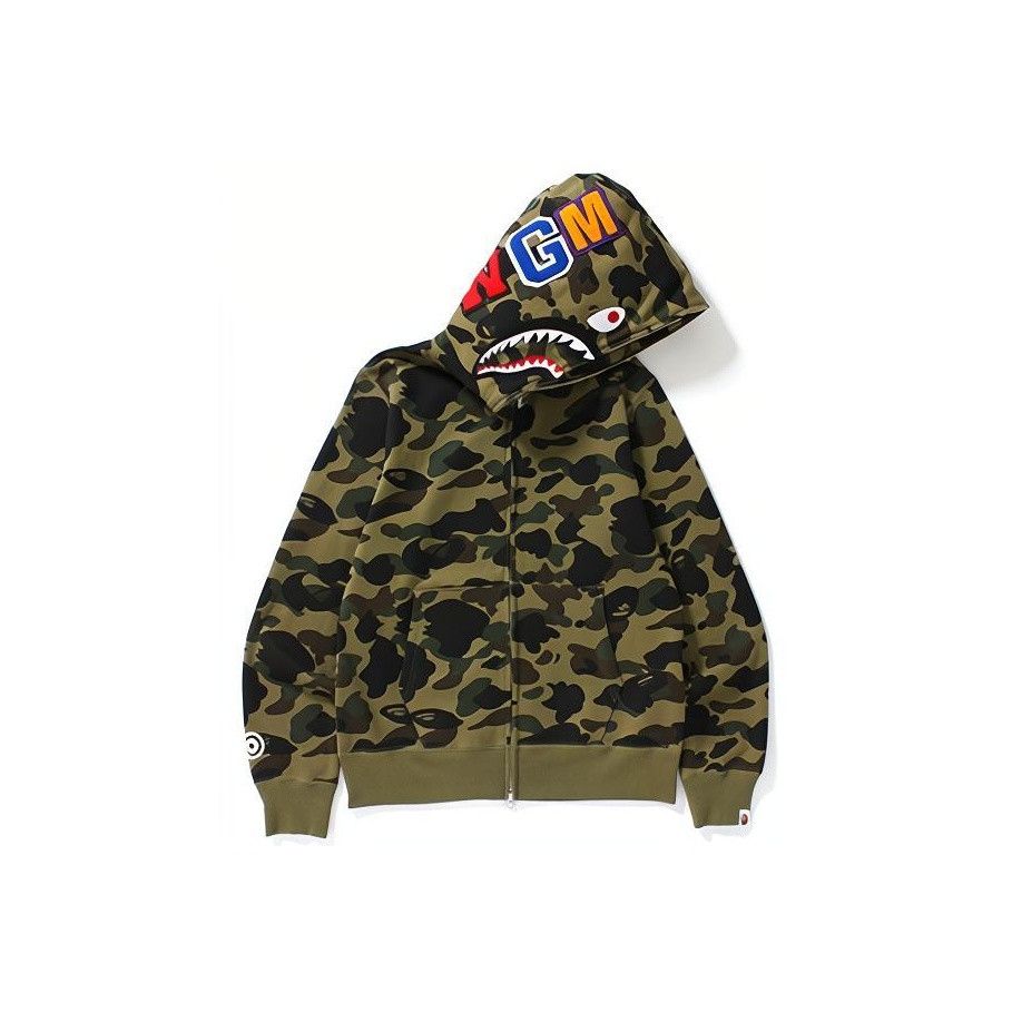 Bape A Bathing Ape Camo Shark Full Zip Hoodie Size M Size US M / EU 48-50 / 2 - 1 Thumbnail