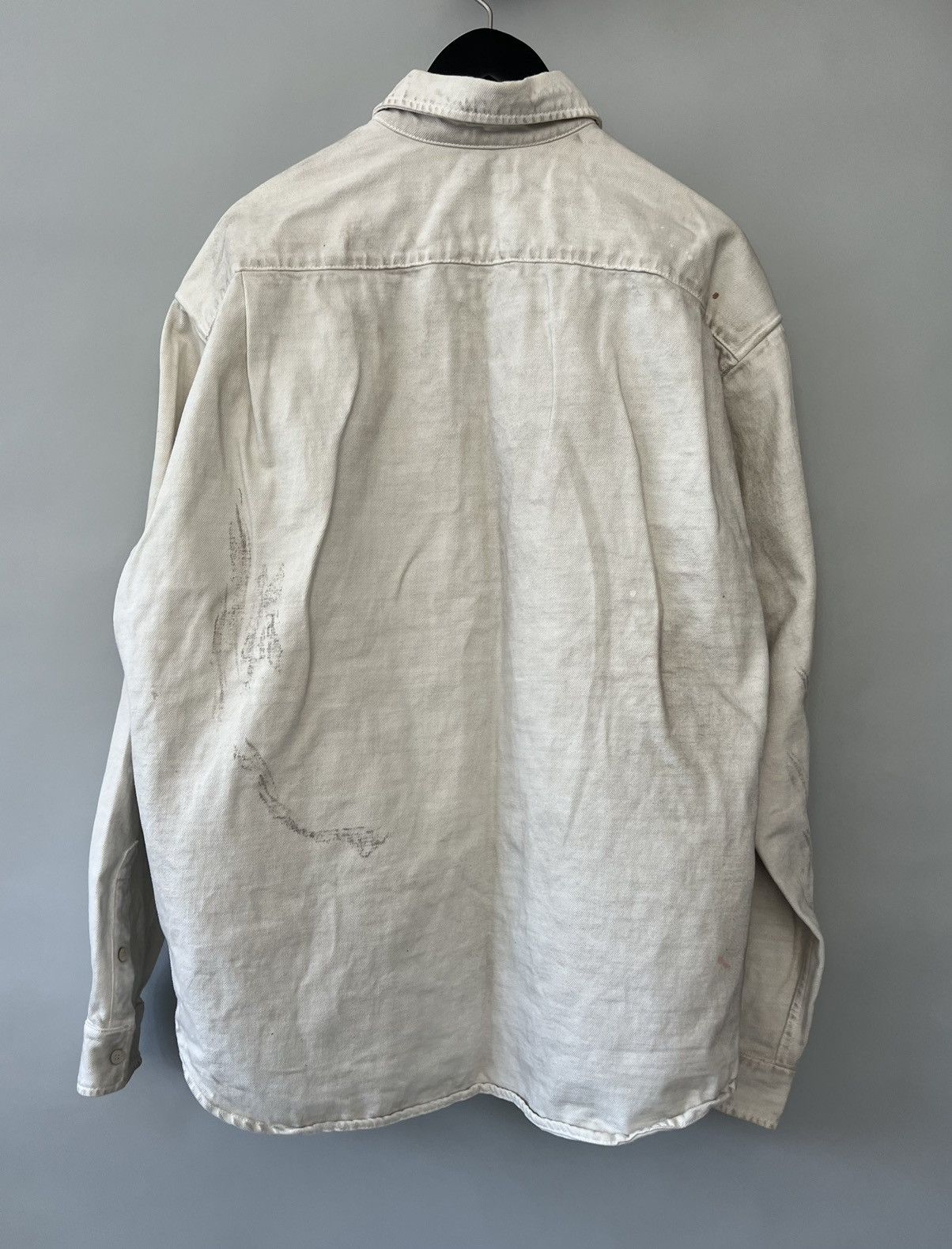 Balenciaga Balenciaga BB Logo Denim Shirt Dirty Cream Size US S / EU 44-46 / 1 - 4 Thumbnail