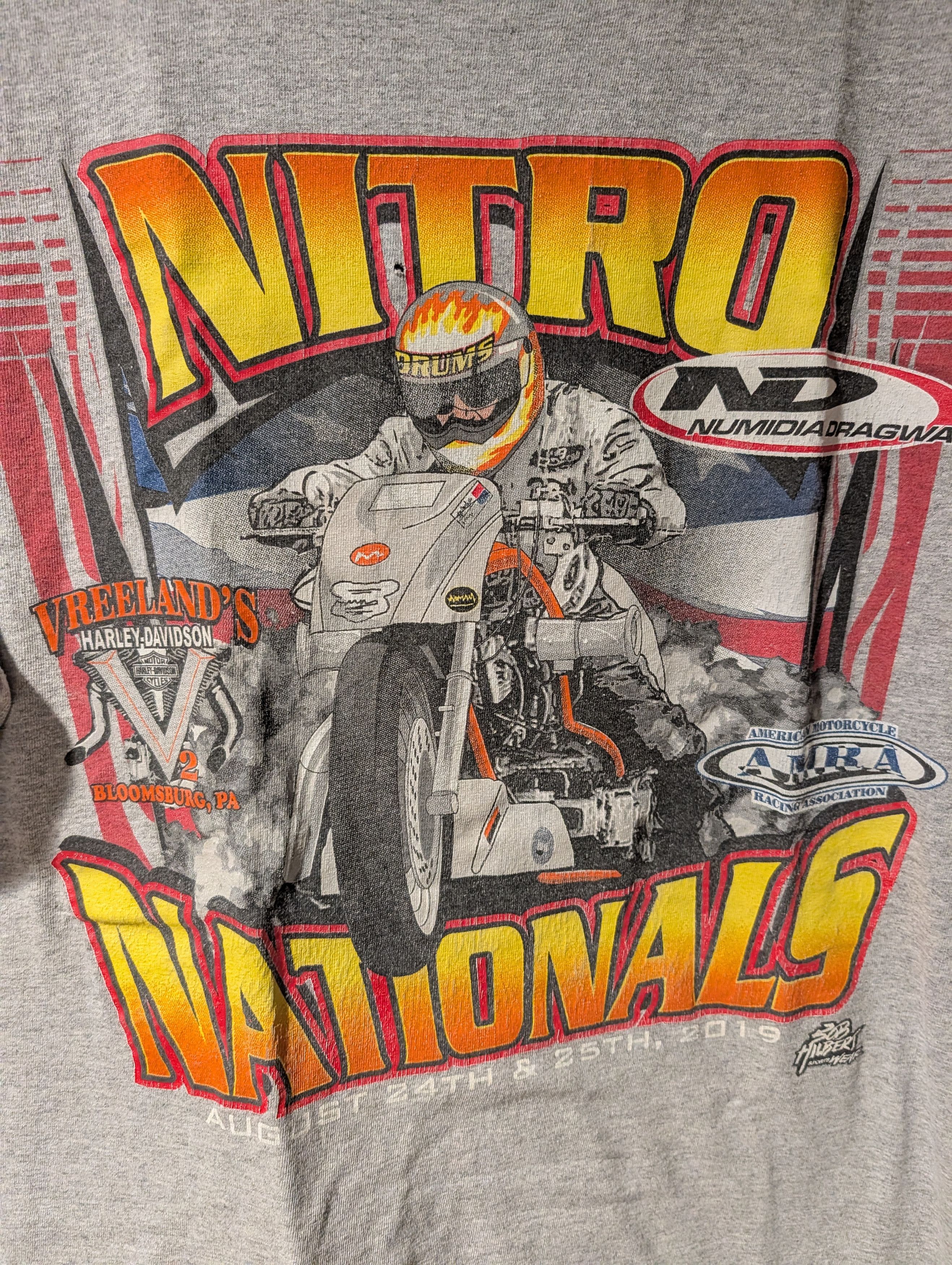 Harley Davidson Nitro Nationals Motorcycle T-Shirt Bloomsburg Harley Size US XL / EU 56 / 4 - 2 Thumbnail