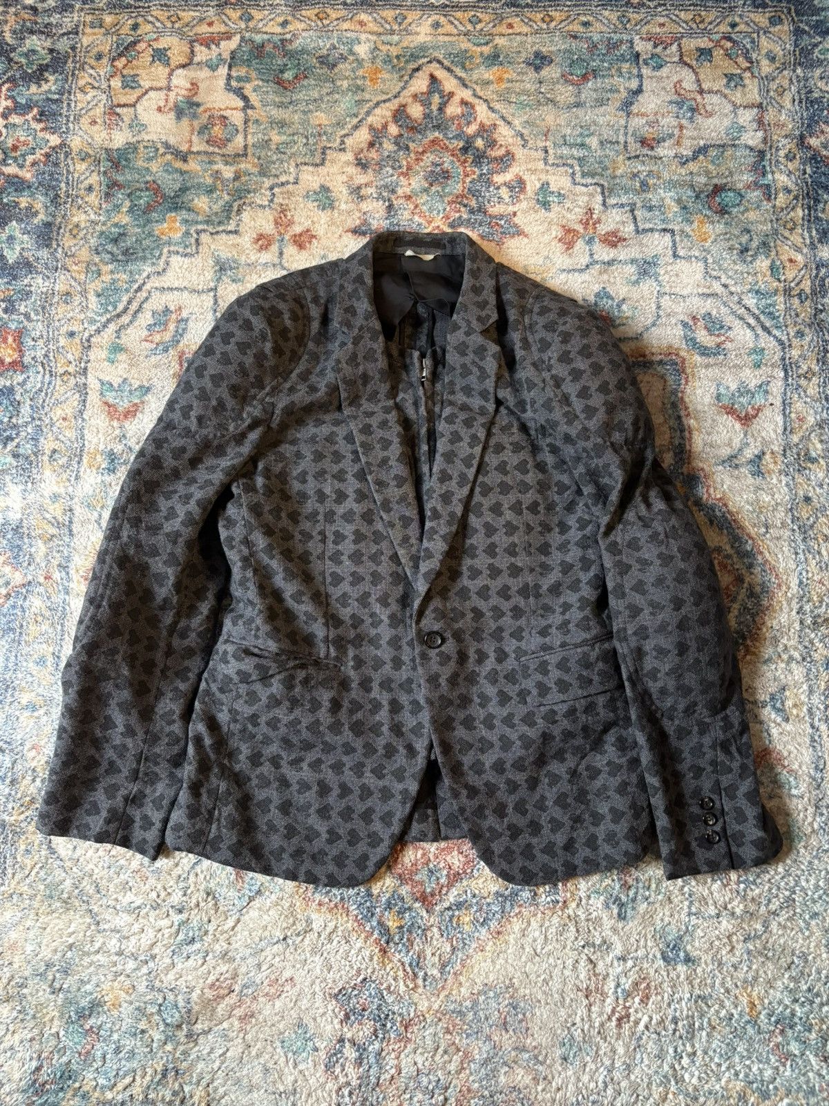 Comme Des Garçons Homme Plus Polka Dot Heart Padded Blazer