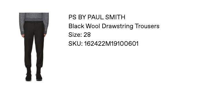 Paul Smith PS by Paul Smith Black Wool Drawstring Trousers Size US 28 / EU 44 - 7 Thumbnail