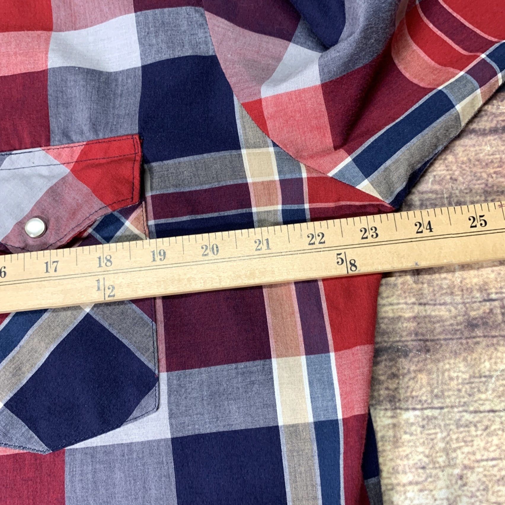 Wrangler Wrangler Shirt Long Sleeve Pearl Snap Mens XXL Red Blue White Plaid Western Shirt Mens XXL Red Plaid Wrangler Size US XXL / EU 58 / 5 - 5 Thumbnail