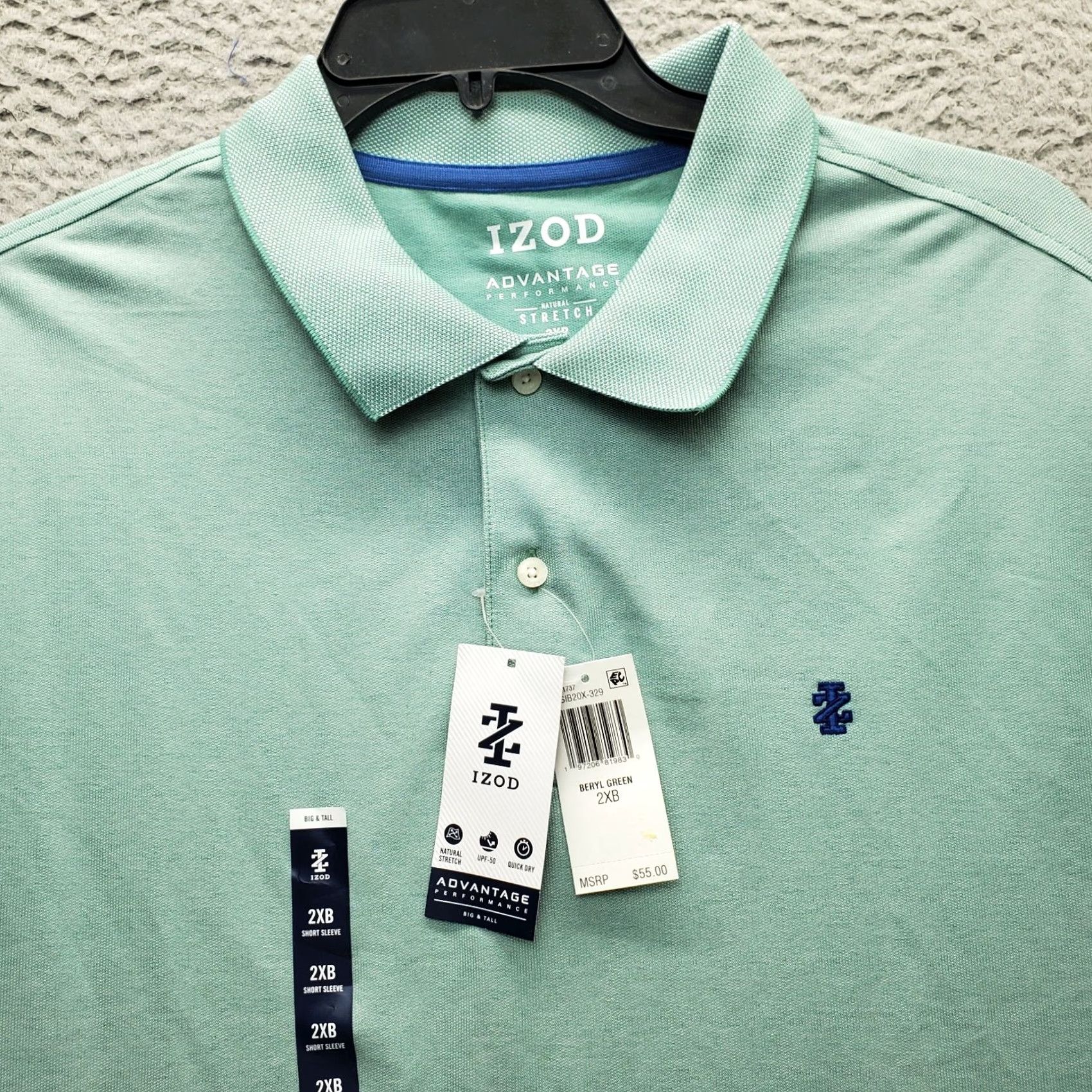 Izod IZOD Men's Polo Shirt 2XB Green Classic Fit Polo Shirt Men 2XB Green Nike Style? Size US XXL / EU 58 / 5 - 7 Thumbnail