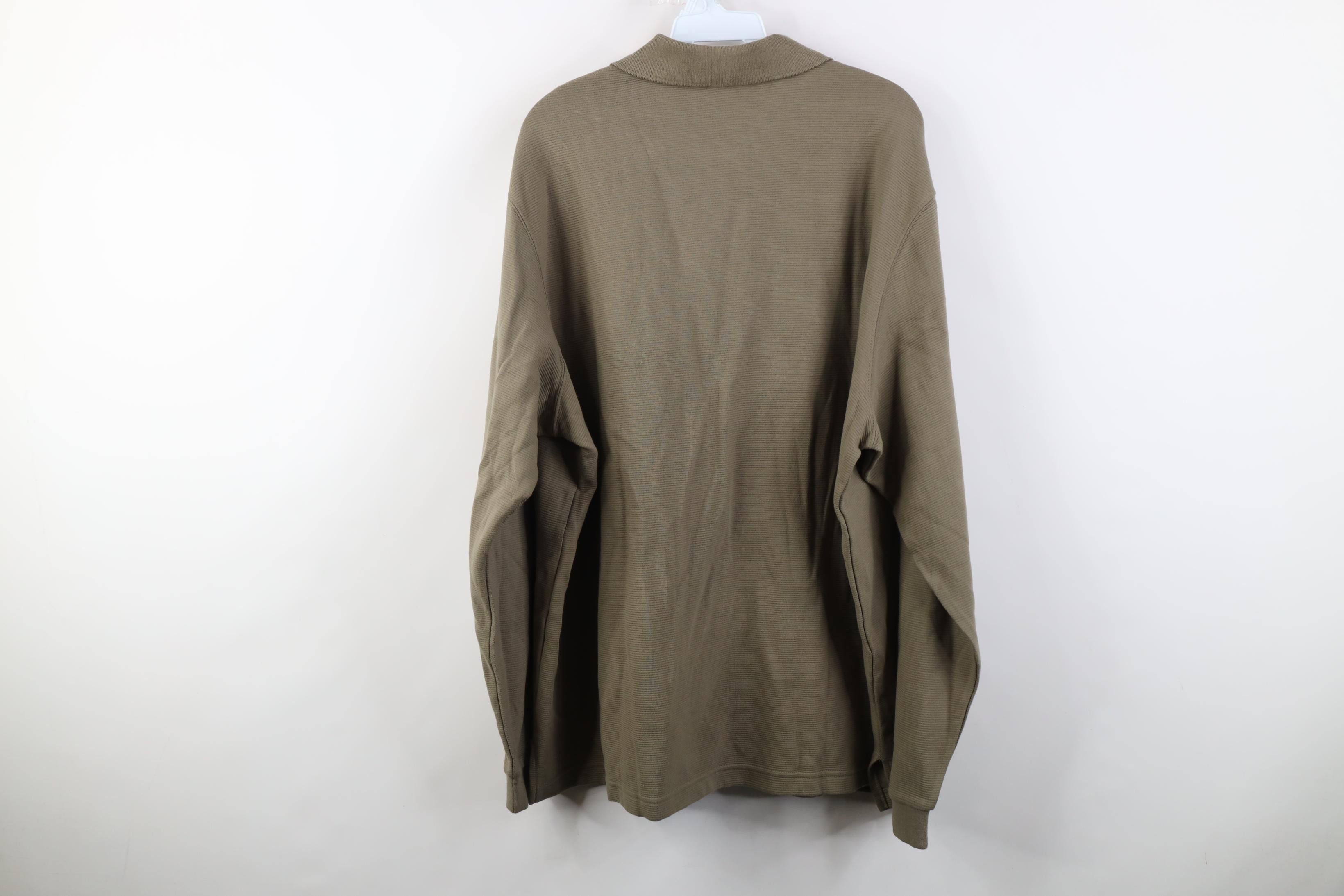 Vintage Vintage 90s Streetwear Knit Long Sleeve Rugby Polo Green Size US XXL / EU 58 / 5 - 11 Thumbnail