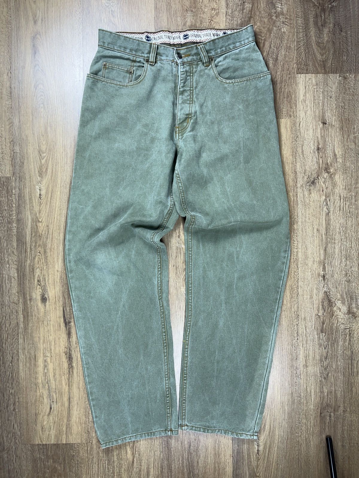 Vintage ➕baggy jeans washed green jnco style streetwear hype y2k Size US 32 / EU 48 - 1 Thumbnail