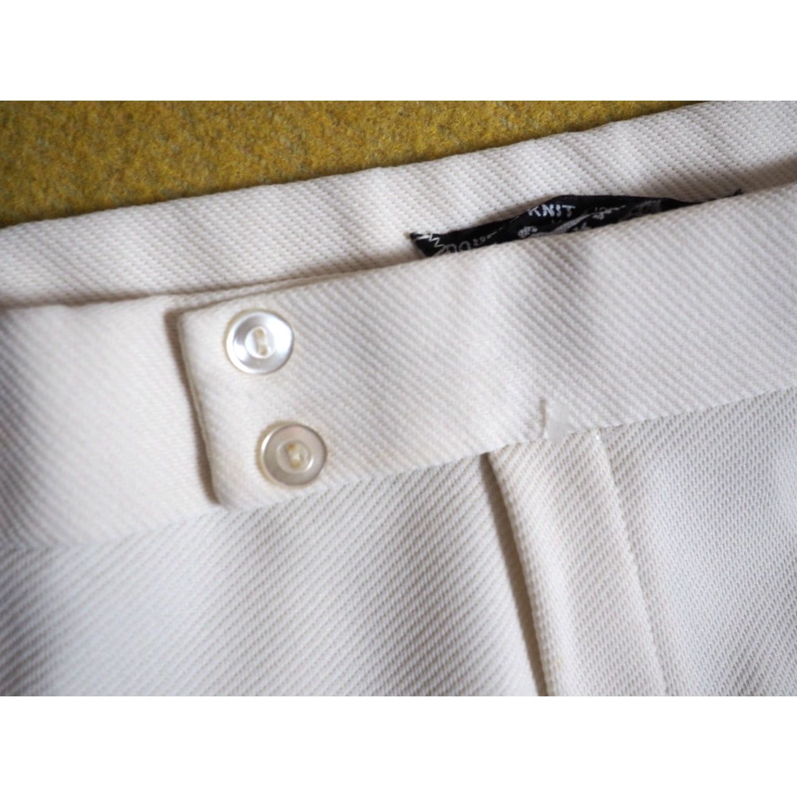 Vintage VTG 70s Jack Winter Double Knit Cream Ivory Hippy Disco Poly 35x30 Slacks Pants Size US 35 - 7 Thumbnail