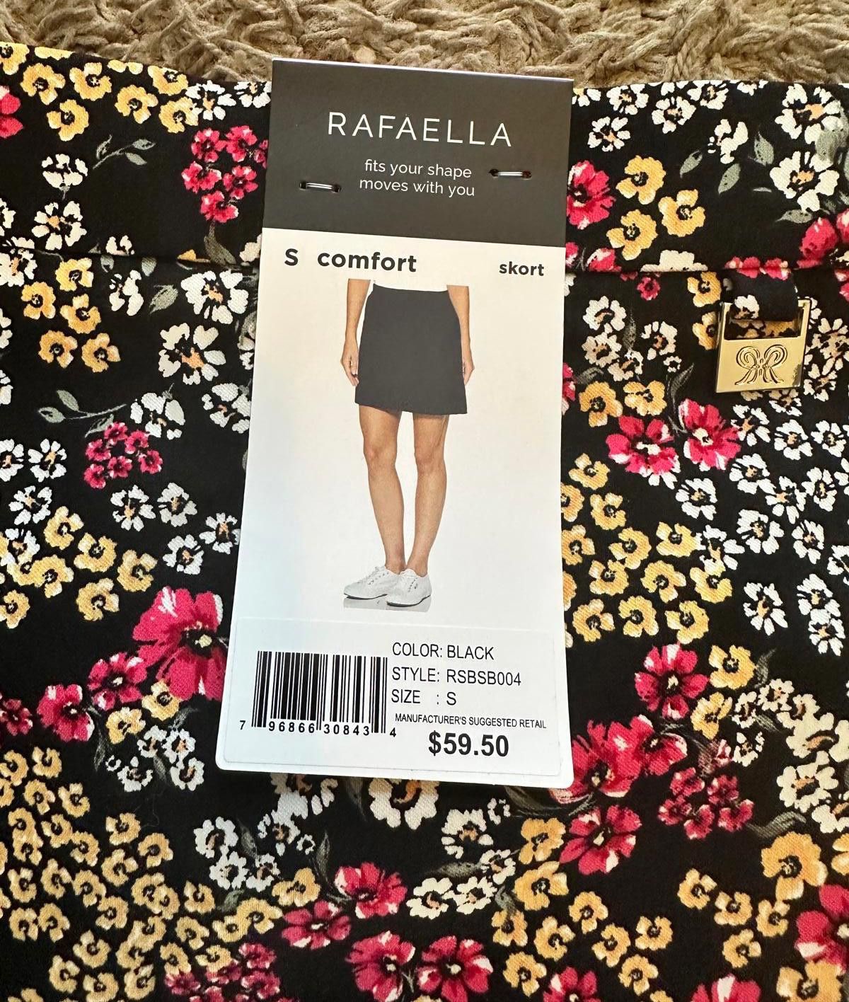 Other Women's Black Floral Skirt with Inner Shorts - Size S Size 28" / US 6 / IT 42 - 3 Thumbnail