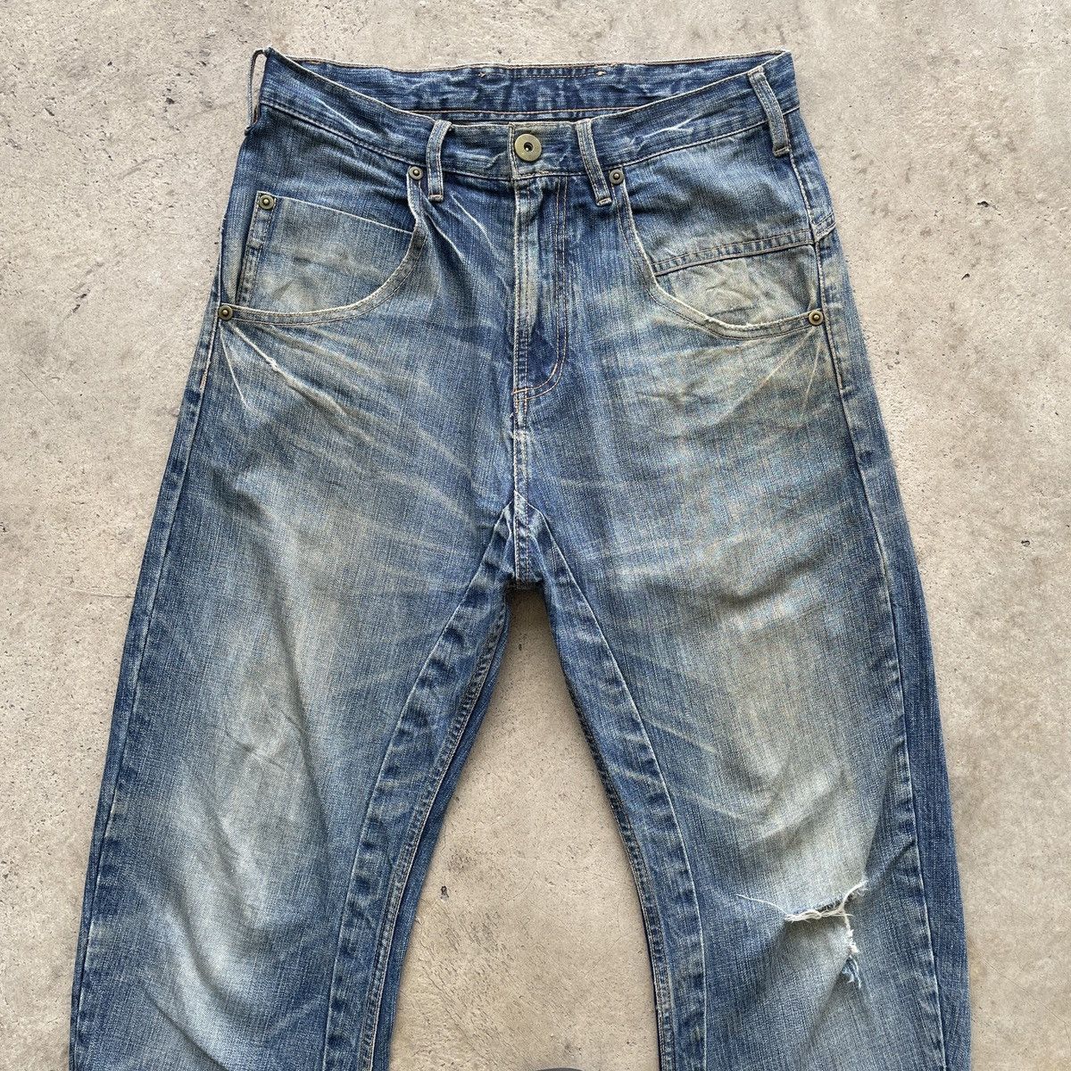 Japanese Brand Vintage Beams Heart Faded Jeans Distressed Denim Pants W30 Size US 30 / EU 46 - 4 Thumbnail