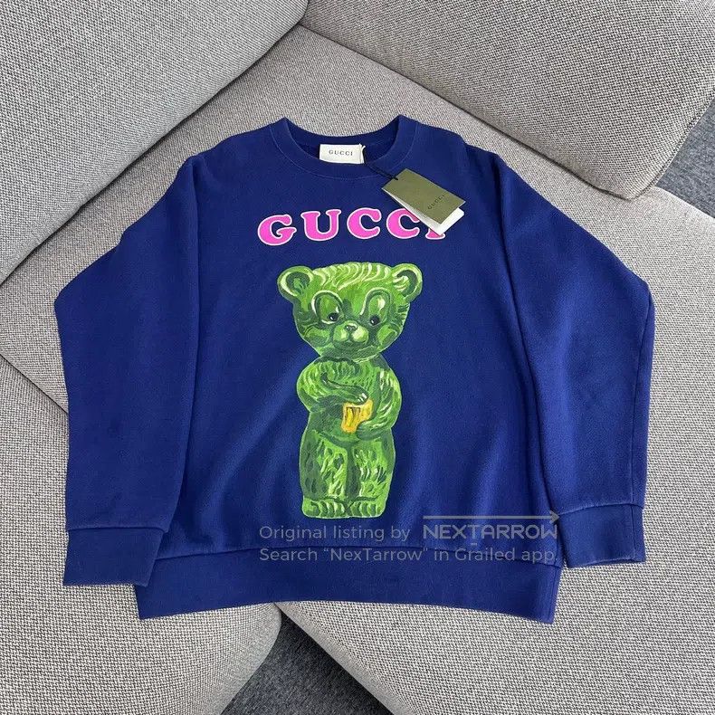 Gucci Gucci Bear logo printed round-neck long-sleeved sweatshirt Size US S / EU 44-46 / 1 - 1 Thumbnail