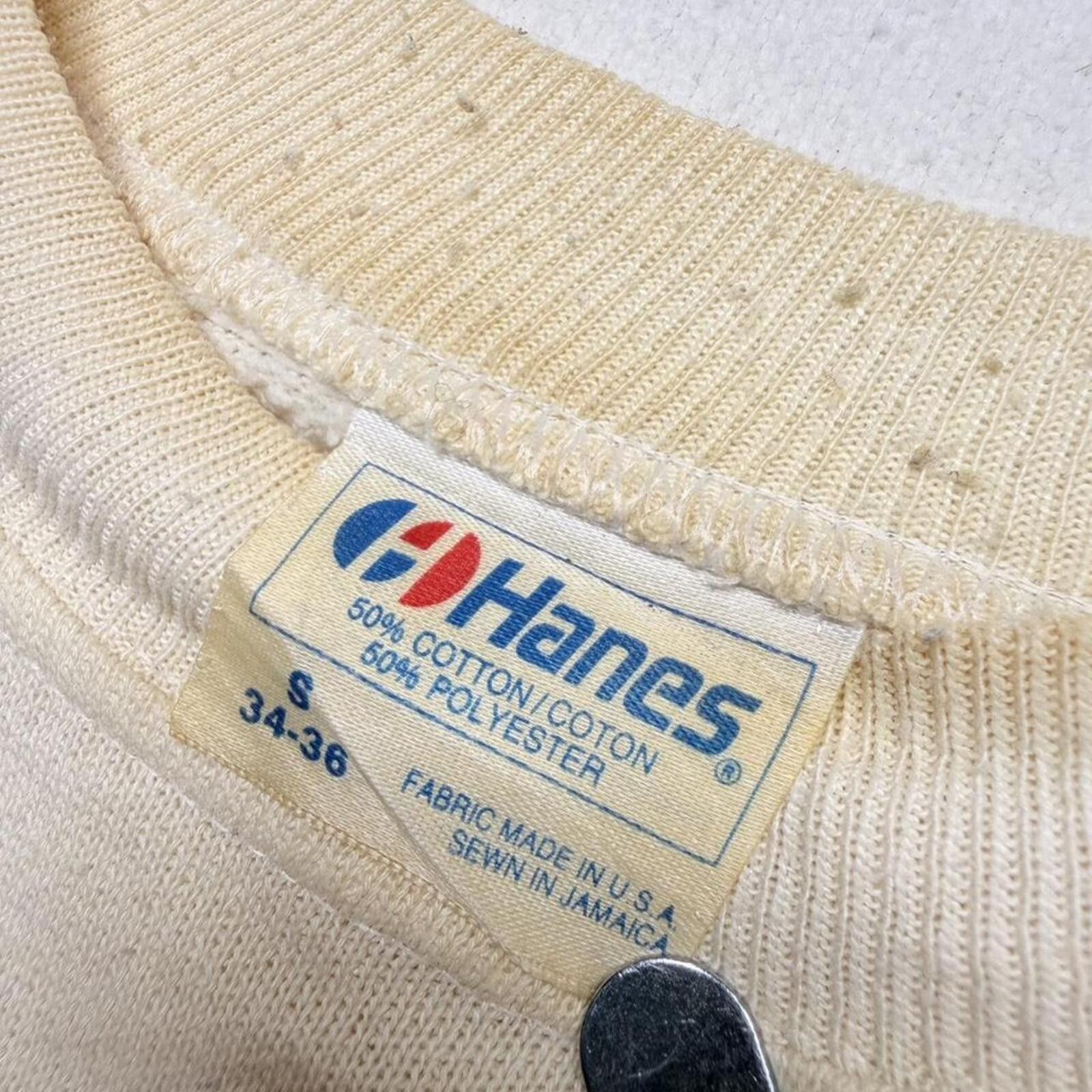 Other Thrashed 80s vintage Hanes cream blank crewneck sweatshirt Size US S / EU 44-46 / 1 - 4 Thumbnail