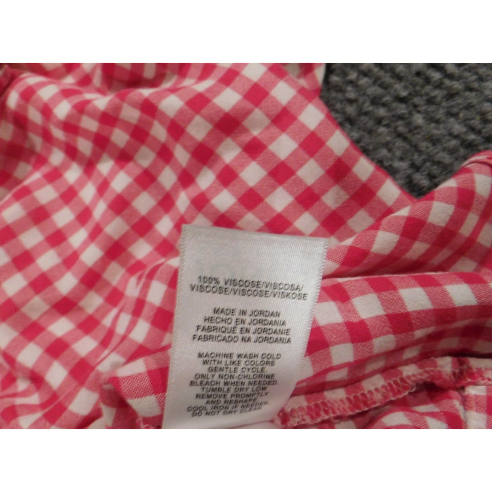Jones New York Jones New York Womens Button-Up Blouse M Pink Plaid Casual Long Sleeve Round Neck Button-Up Top Regular Fit Womens Size M / US 6-8 / IT 42-44 - 7 Thumbnail