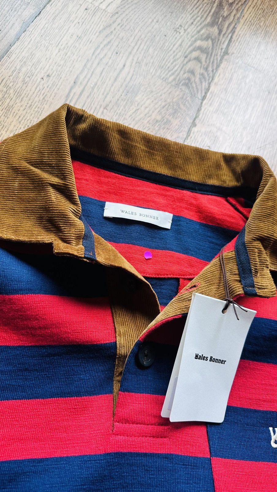 Wales Bonner Wales Bonner City striped cotton canvas polo shirt Size US L / EU 52-54 / 3 - 8 Thumbnail