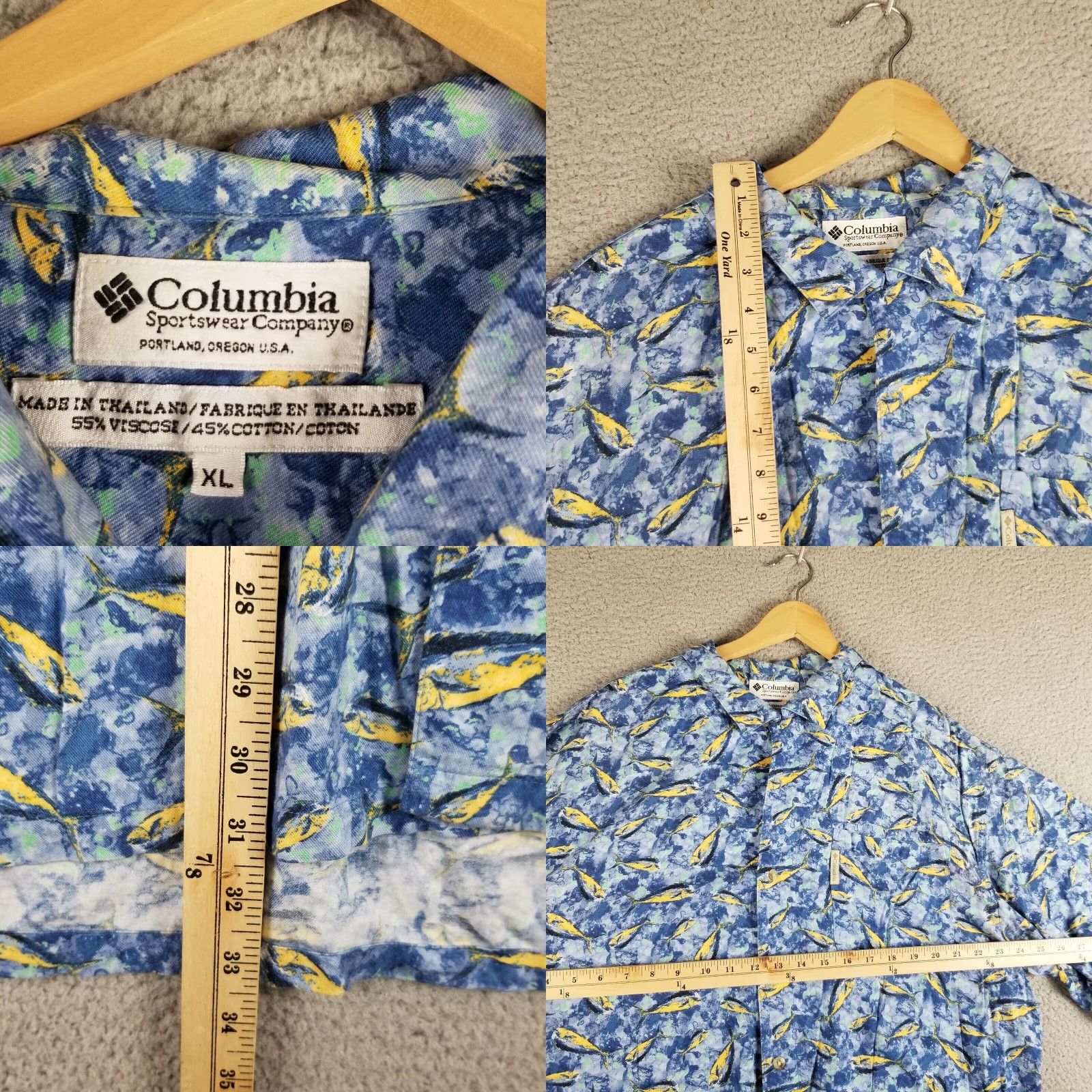 Gloverall Columbia Mens Shirt Extra Large XL Mahi Mahi Fishing All Over Print Size US XL / EU 56 / 4 - 2 Thumbnail