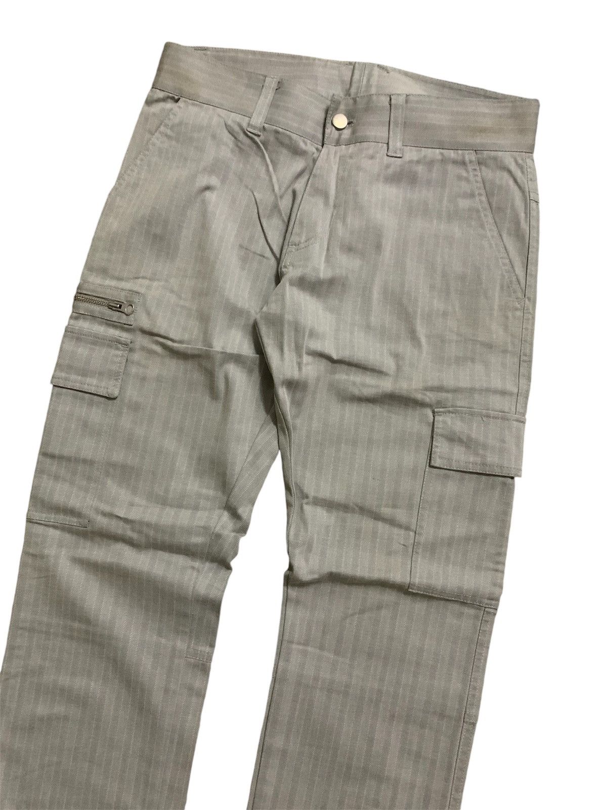 Issey Miyake 💥Vintage Universal Language Stripe Cargo Pant Size US 31 - 4 Thumbnail