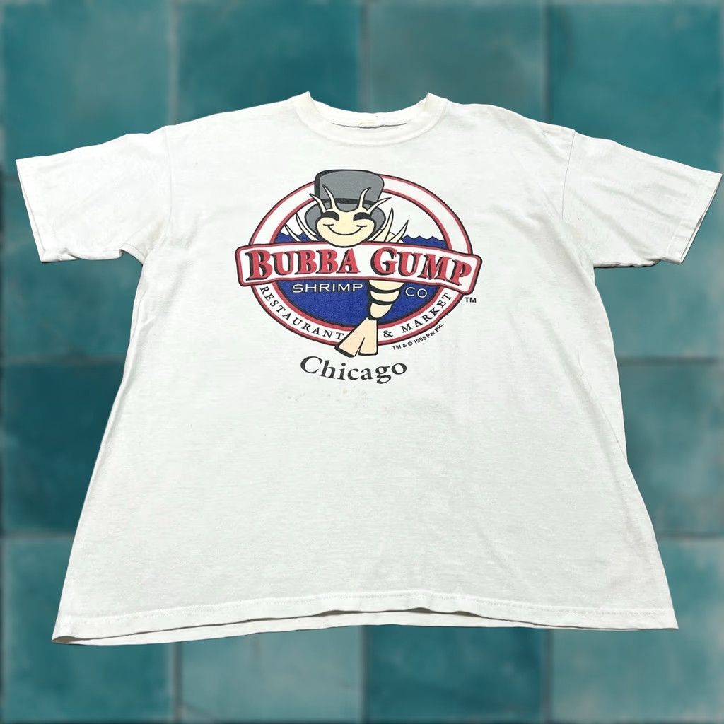 CO VINTAGE Bubba Gump Shrimp Co Chicago White Men L Forrest Gump Movie Tee Shirt Size US L / EU 52-54 / 3 - 1 Thumbnail