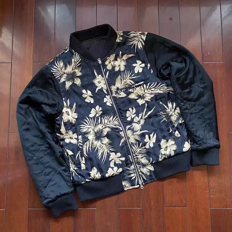 Dries van noten Golden flower striped double-sided jacket