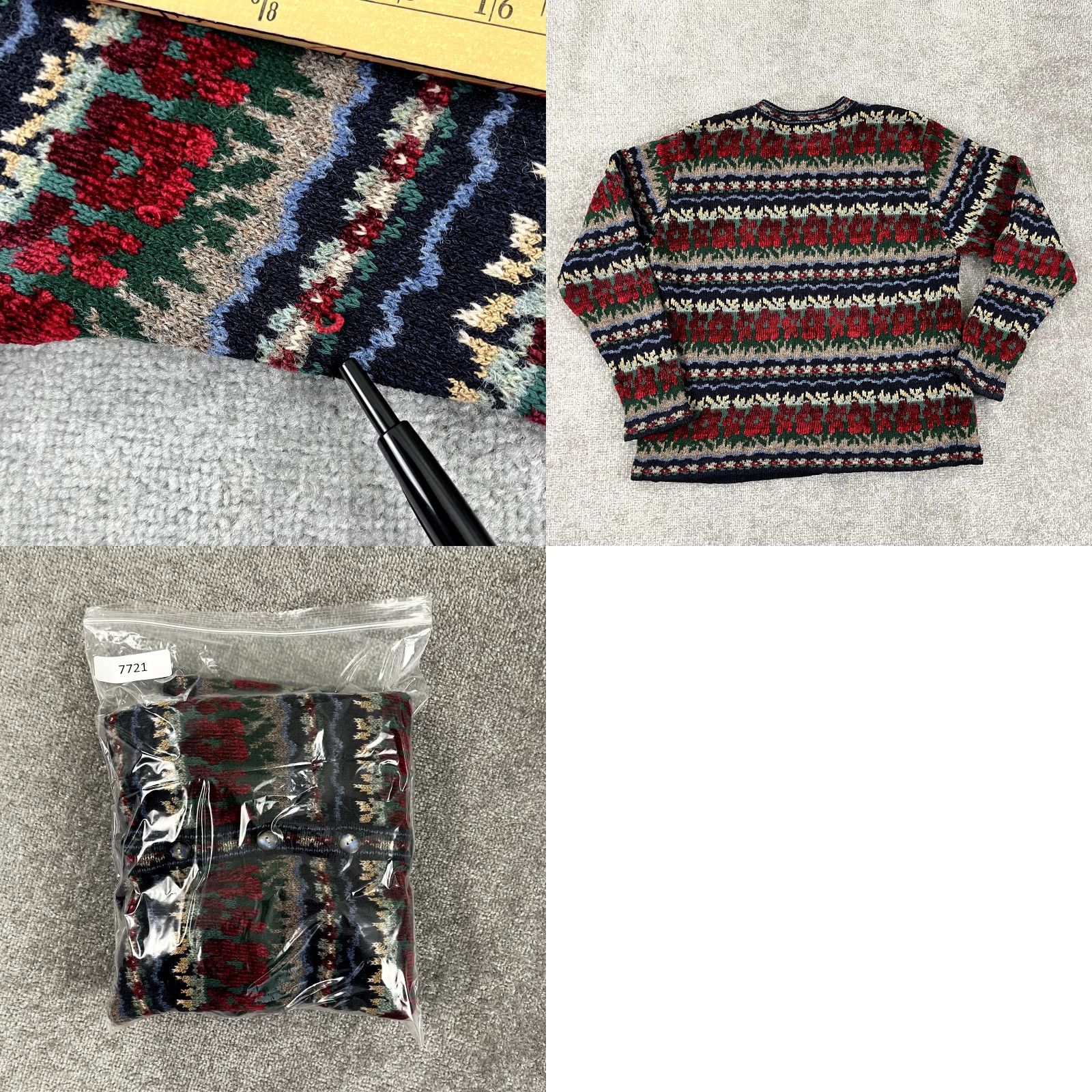 Talbots TALBOTS Petites Sweater Womens Small Christmas Holiday Wool Silk Rayon Button Up Size S / US 4 / IT 40 - 8 Thumbnail