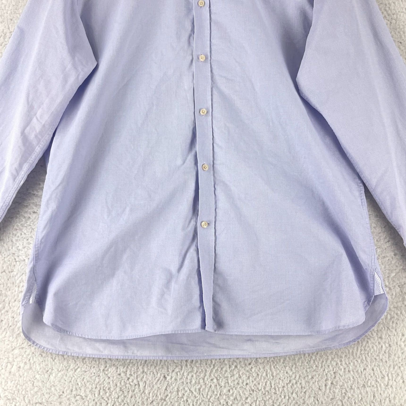 Ted Baker Ted Baker Endurance Button-Up Dress Shirt Mens XL Purple Geo Print 100% Cotton Geometric City London Preppy Shirt Size 46R - 5 Thumbnail