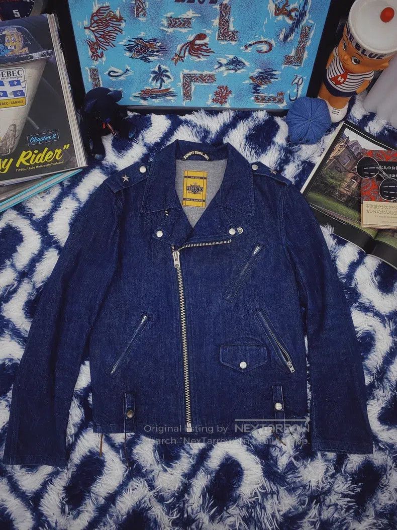 Schott Schott Denim Motorcycle Jacket Size US XS / EU 42 / 0 - 1 Thumbnail