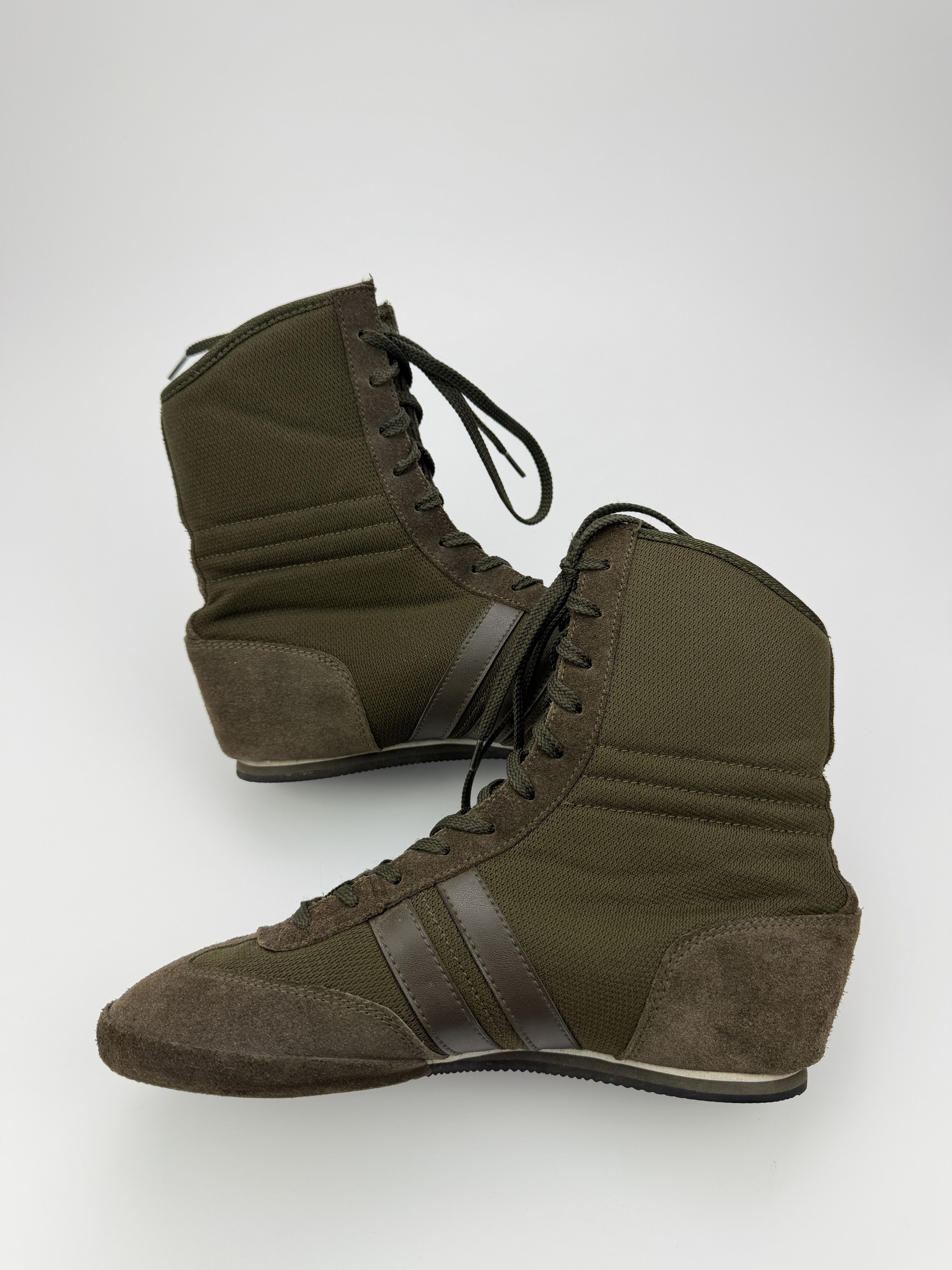 Vintage y2k style khaki green boxing lace up boots sneakers Size US 8 / IT 38 - 8 Thumbnail
