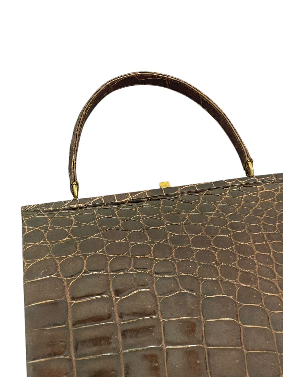 Genuine Leather Crocodile Skin Vtg DK Germany Hand Bag 1🟩3 Size ONE SIZE - 10 Thumbnail