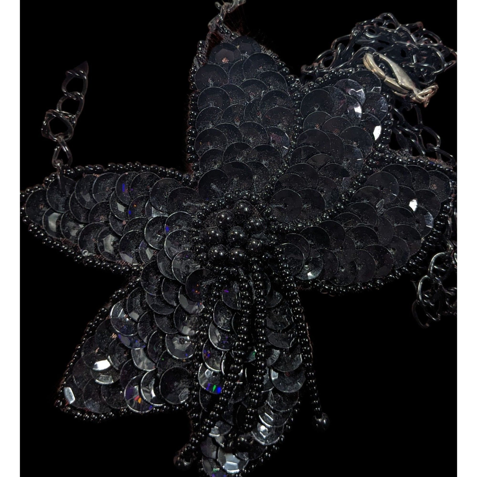 Other Gothic Floral Beaded Sequin Pendant Necklace Size ONE SIZE - 6 Thumbnail
