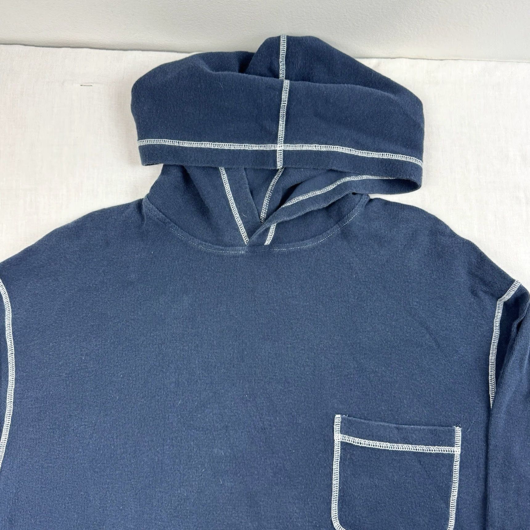 Vintage VINTAGE Structure Hoodie Adult Medium Blue Lightweight Hipster 90s Y2K Mens Pullover Size US M / EU 48-50 / 2 - 2 Thumbnail