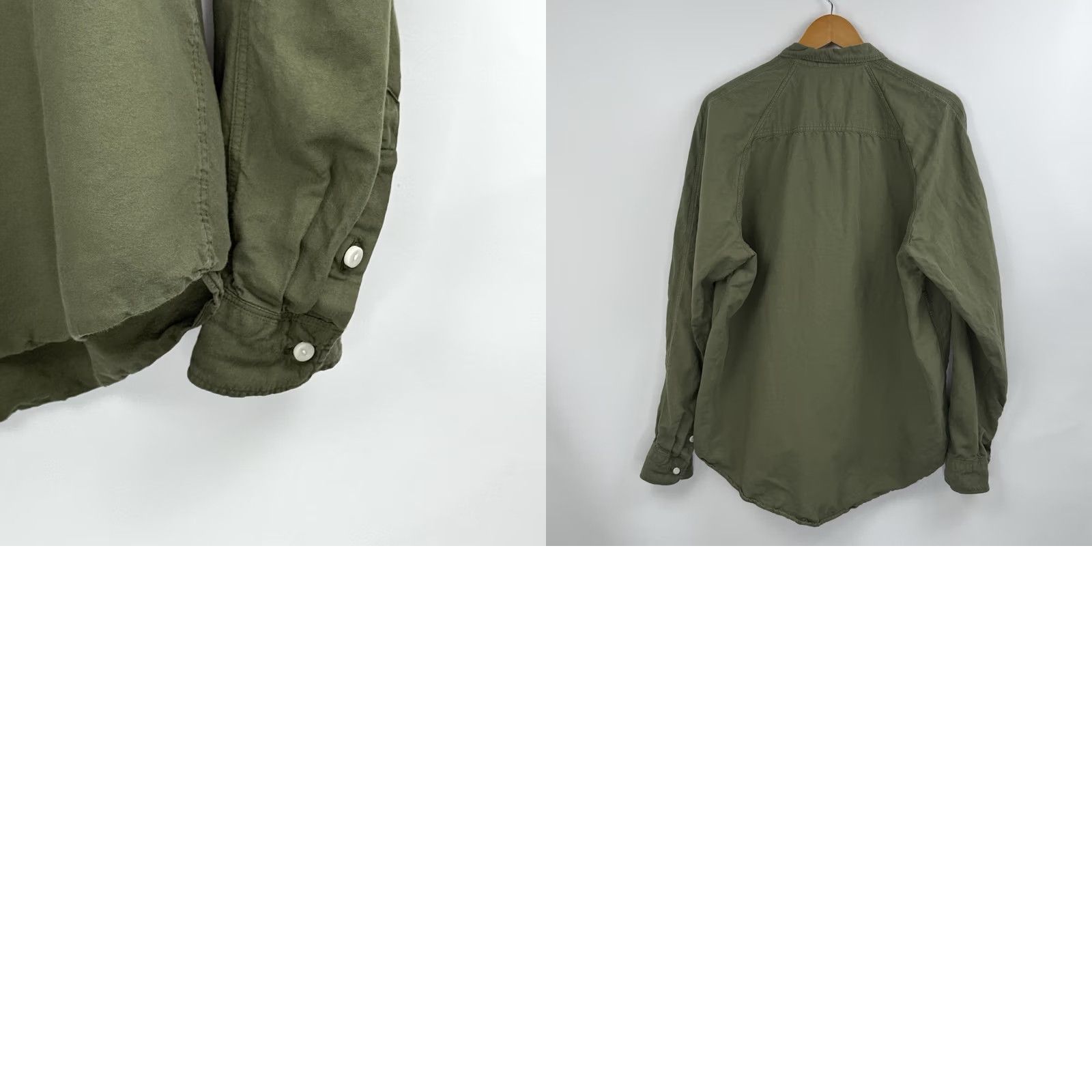 Vintage Heimat Textil Shirt Button-Up XL 52 Mens Green Cotton Hemp Long Sleeve Army Casual Training Size US XL / EU 56 / 4 - 8 Thumbnail
