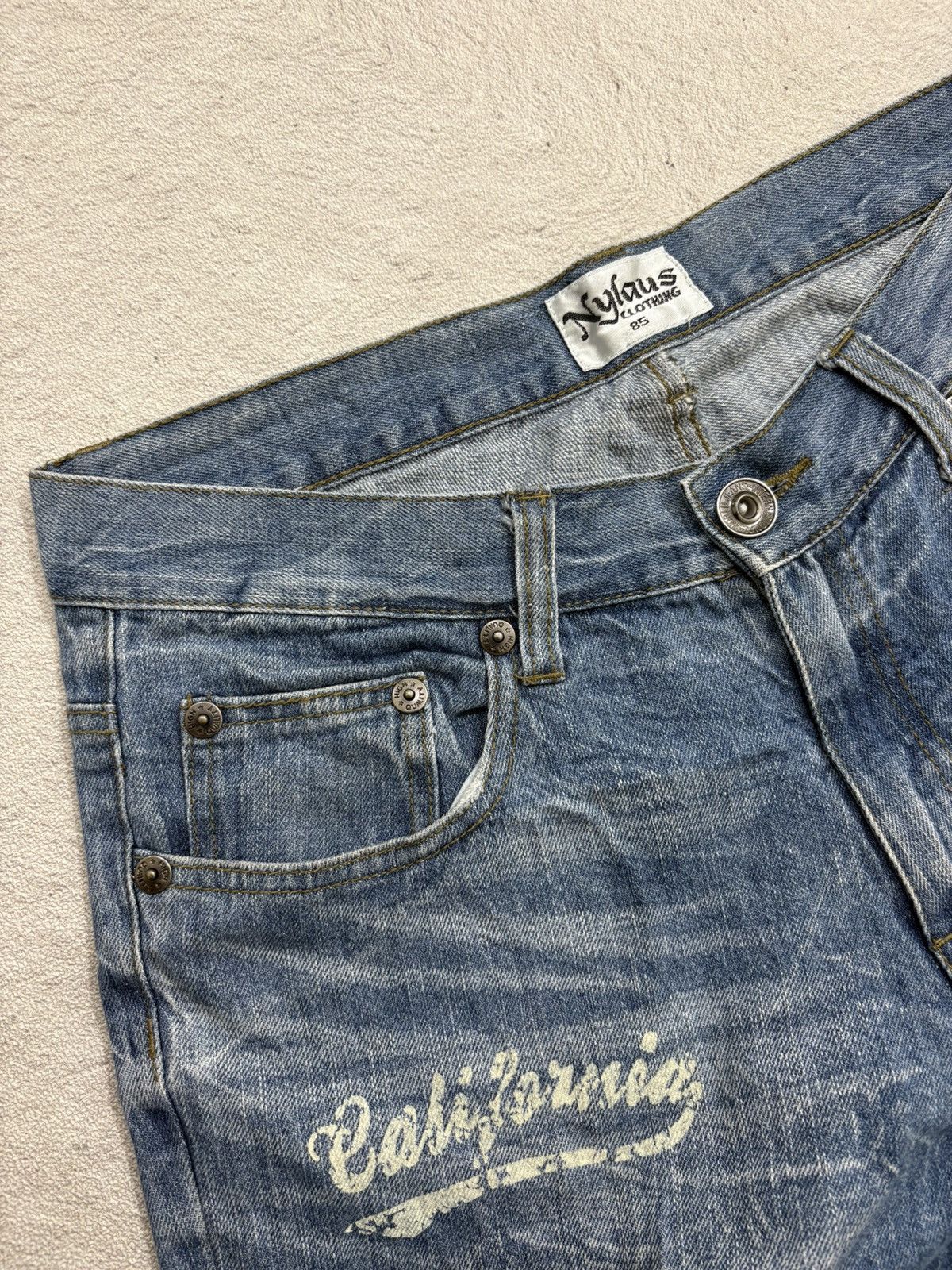 Kapital 2000s Nylus japan poem acid wash Jorts denim Y2k style Size US 31 - 7 Thumbnail