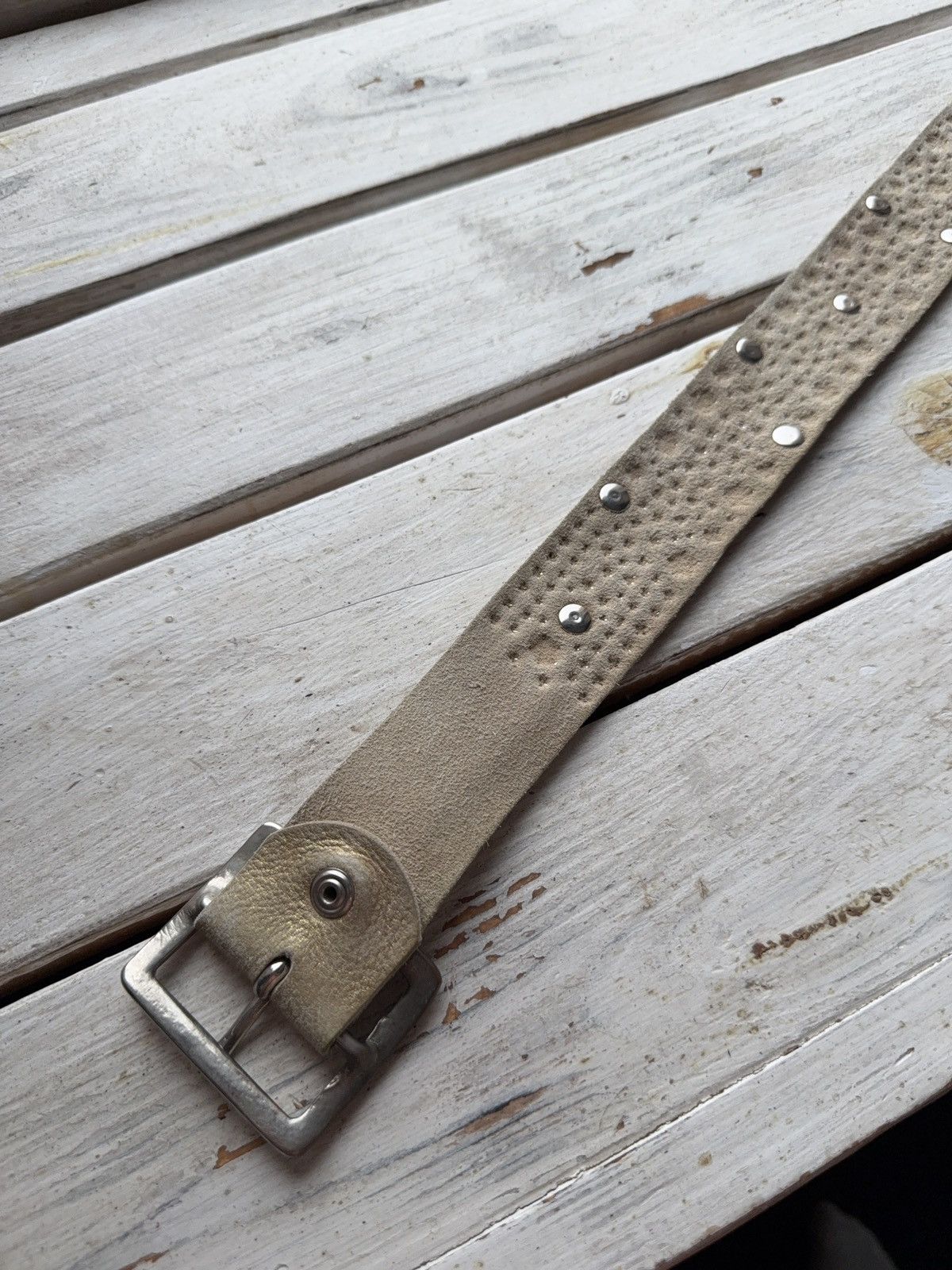 Japanese Brand Vintage Japanese Leather Punk Emo Rock Goth Y2K Drill belt Size ONE SIZE - 9 Thumbnail