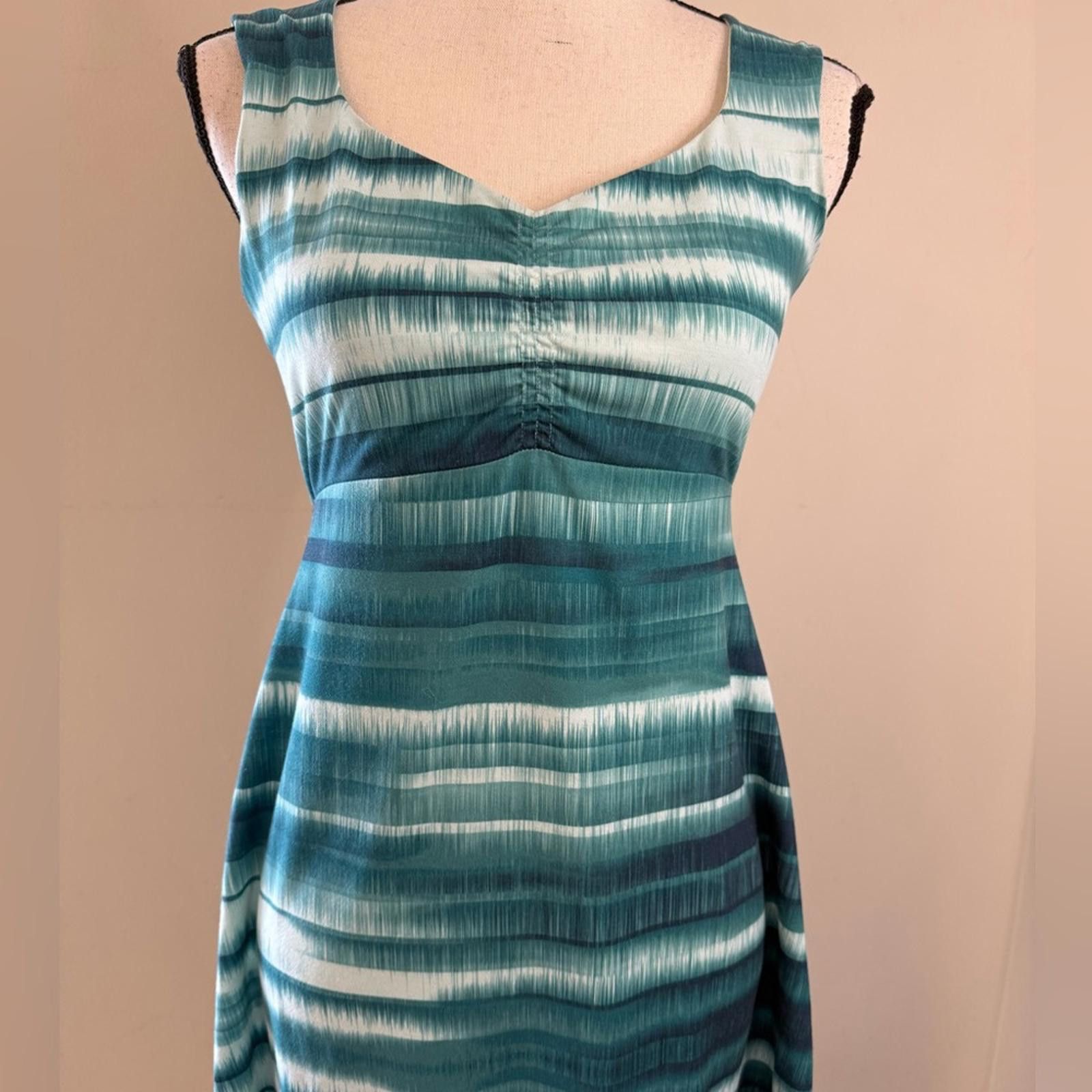 Prana Prana tie dyed stripe sleeveless midi dress green white XS Size XS / US 0-2 / IT 36-38 - 2 Thumbnail