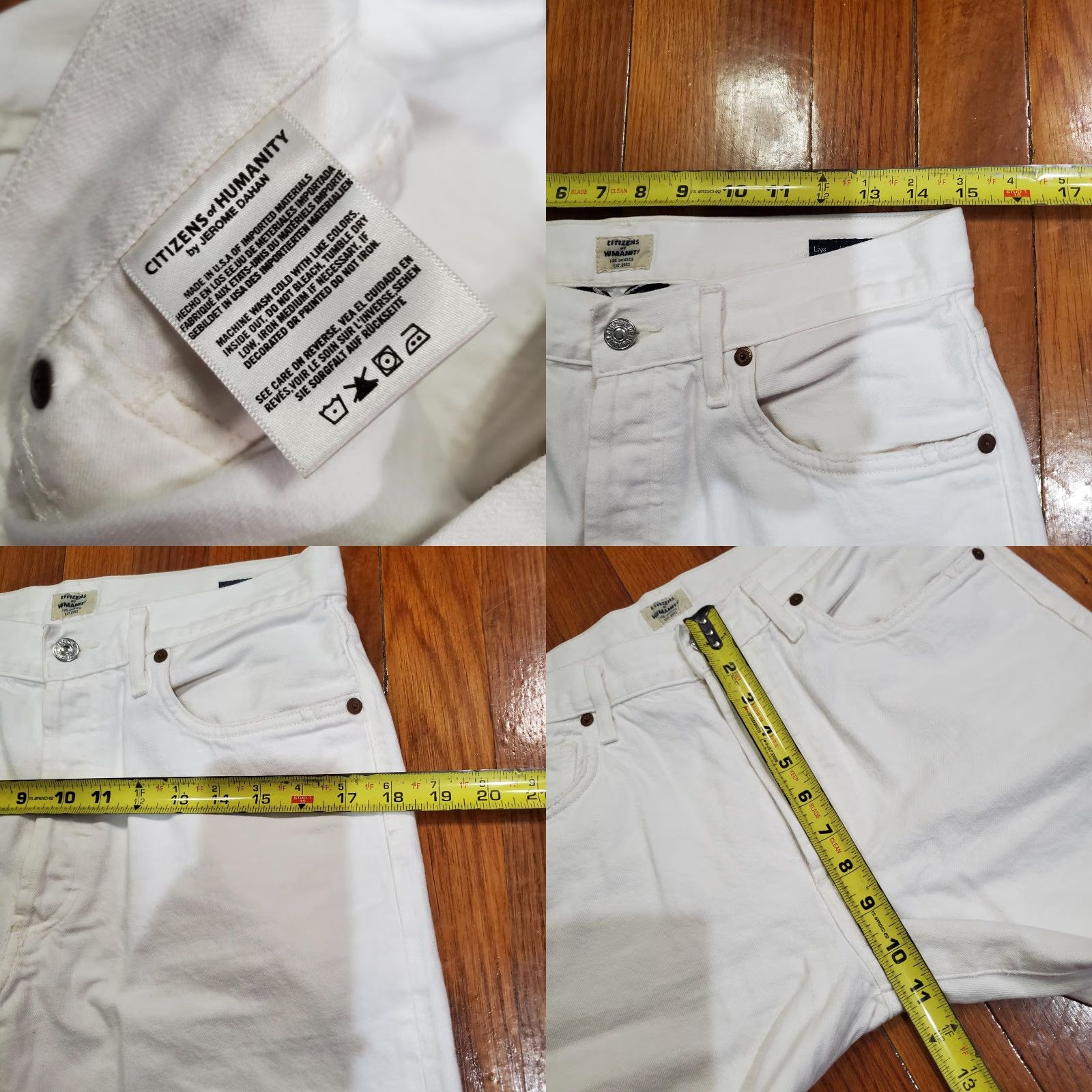 Citizens Of Humanity VINTAGE Citizens of Humanity Jeans Womens Liya White 28 High Rise Button Fly Cropped Distressed 26in Inseam Denim 100% Cotton USA Womens Size 28" / US 6 / IT 42 - 9 Thumbnail